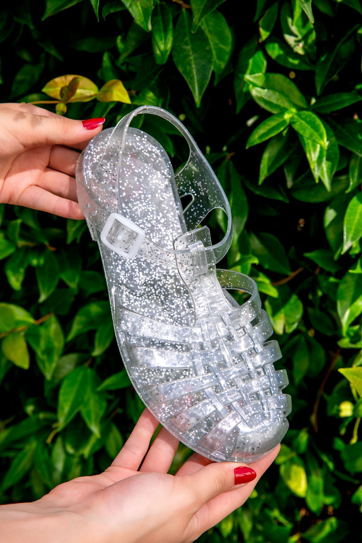 SOHO-Transparente Glitzer-Damensandalen 18234 1