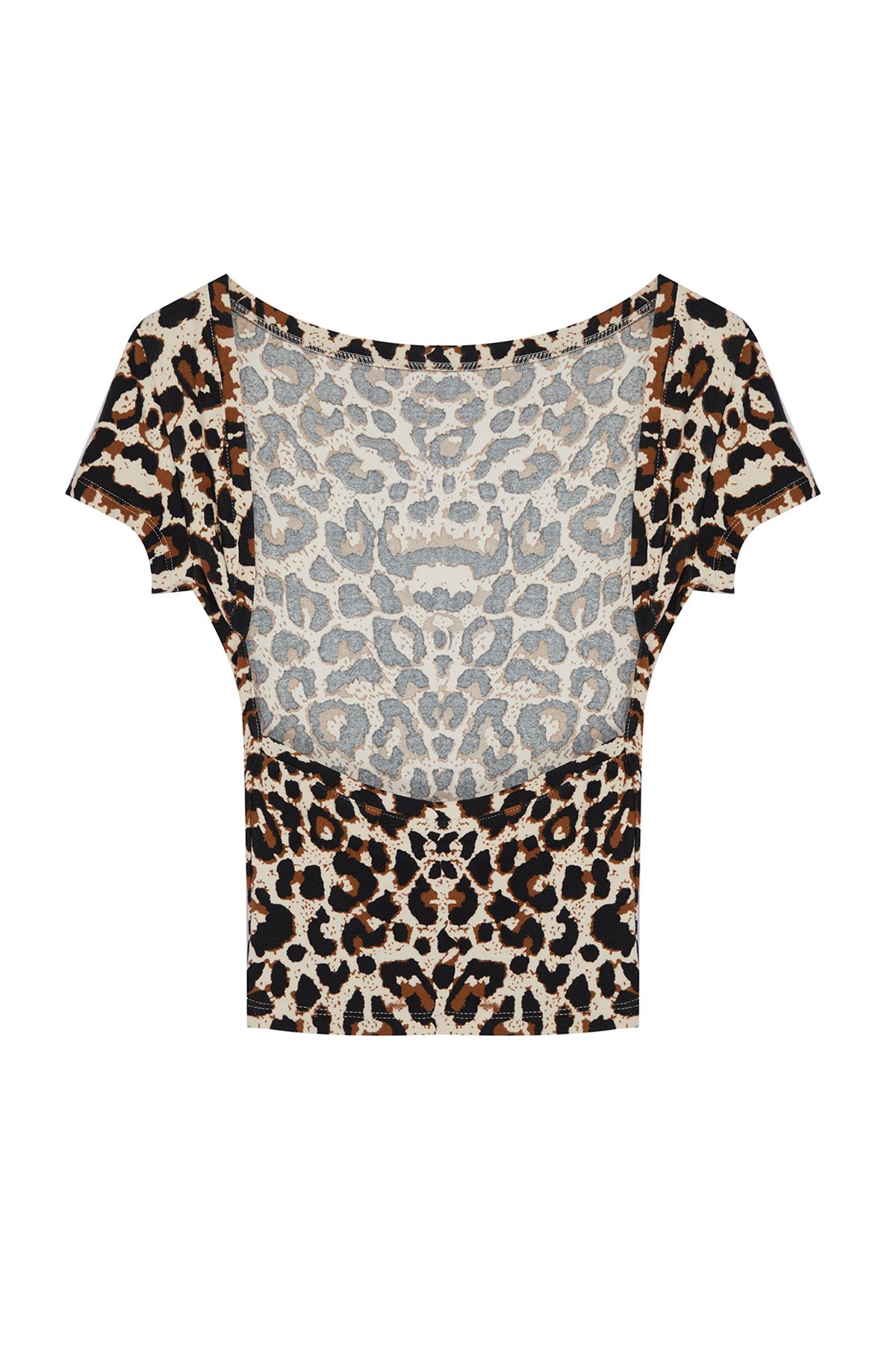 Trendyol Collection-Flexible Fitted Knitted Blouse - Multicolor, Open Back TWOSS24BZ00657 7
