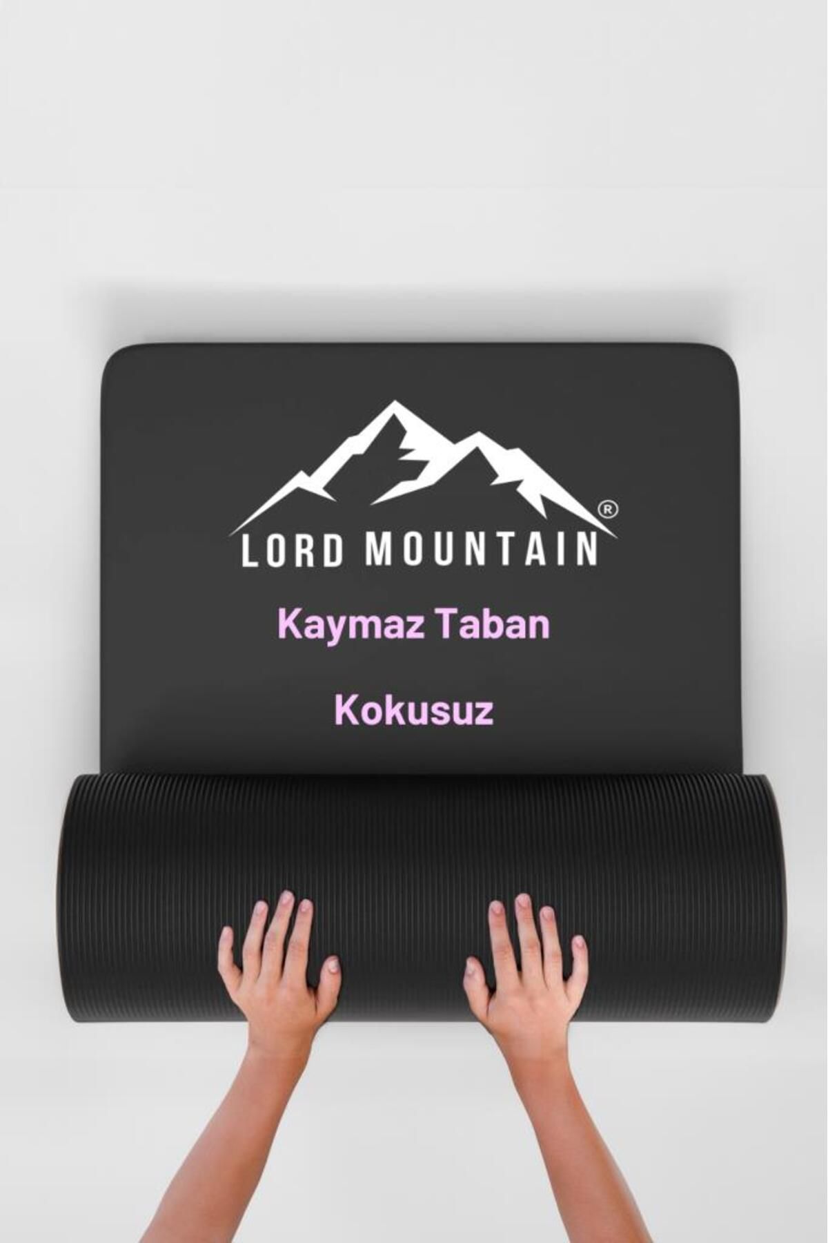 Premium Pilates Yoga Matı,Spor Matı,Egzersiz Matı,Pilates Minderi,Kaymaz Taban,180x55 cm 10 mm Siyah