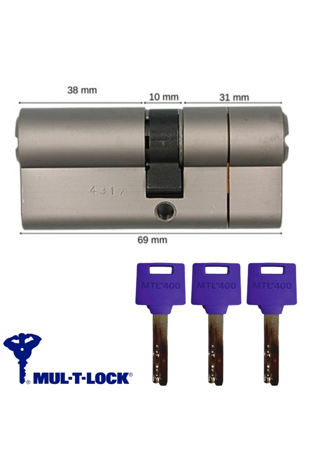 Mul-T-Lock Mtl 400 Tuzaklı Bilyalı Kapı Kilidi 69 Mm 51289968