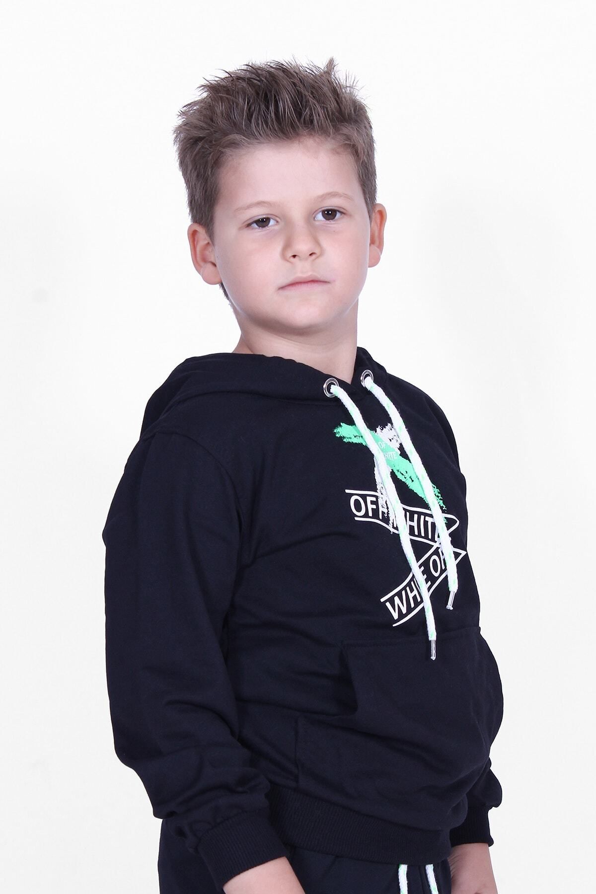 سویشرت پسرانه مشکی PANİO KİDS | PK00165 اورجینال - تصویر 3