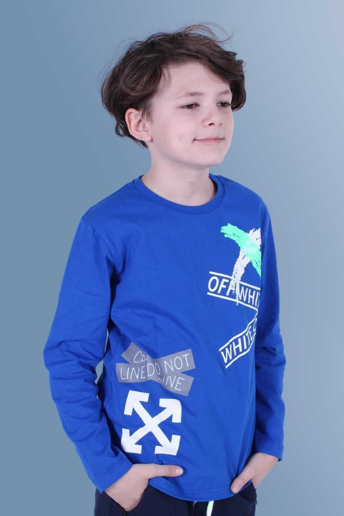 سویشرت پسرانه آبی PANİO KİDS | PK00214 اورجینال - تصویر 4