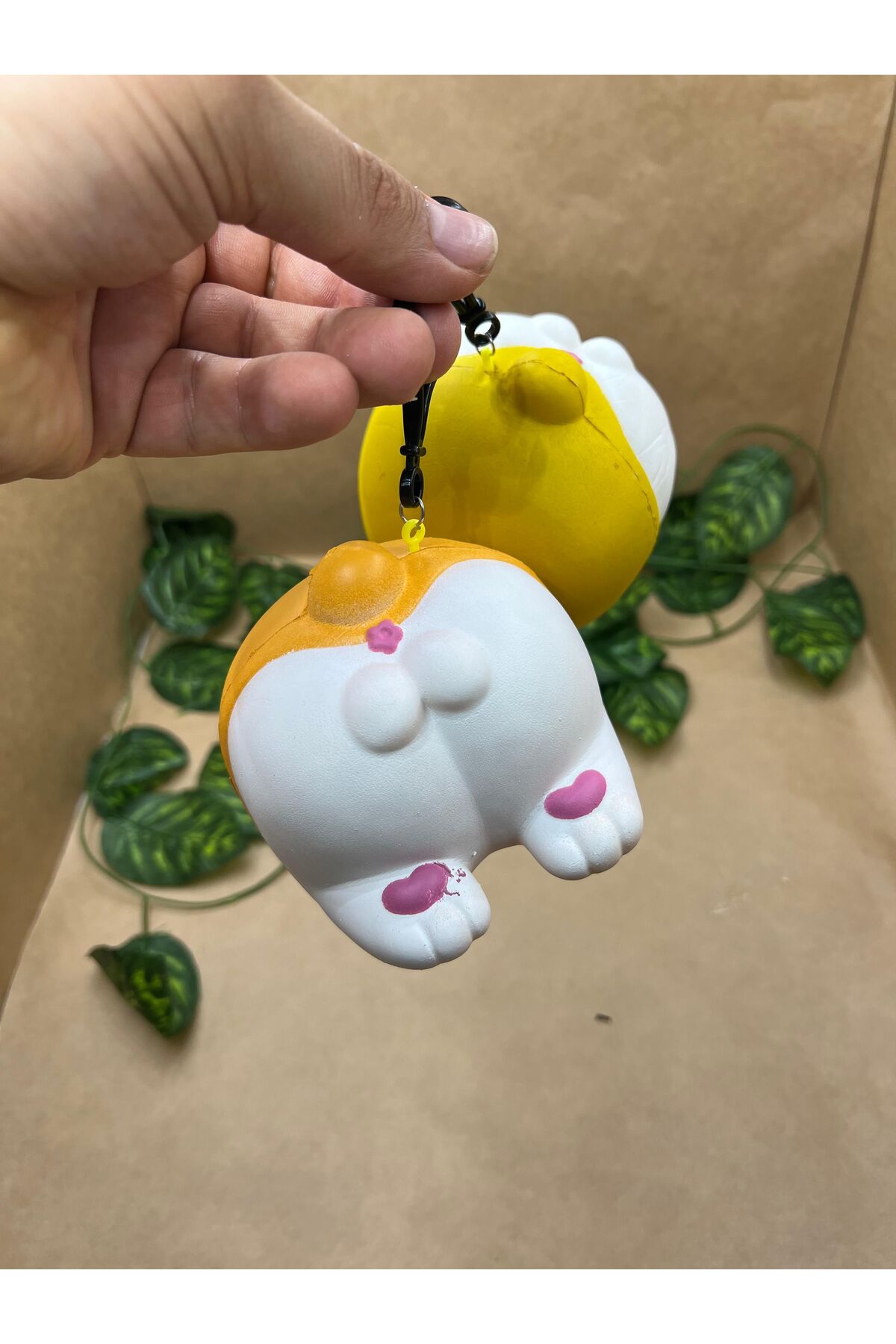 Meyra Accessories 1adet Sevimli Kedi Poposu Squishy Anahtarlık Araba Çanta Süsü Hediyelik Anahtarlık Sukuşi fotoğrafı 2 (önizleme)