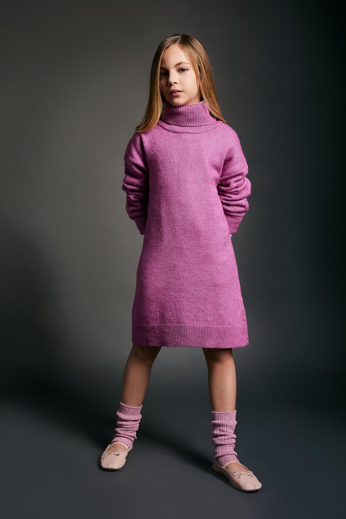 DeFacto-Rollkragen Langarm Strickkleid für Mädchen - B0247a823wn 2