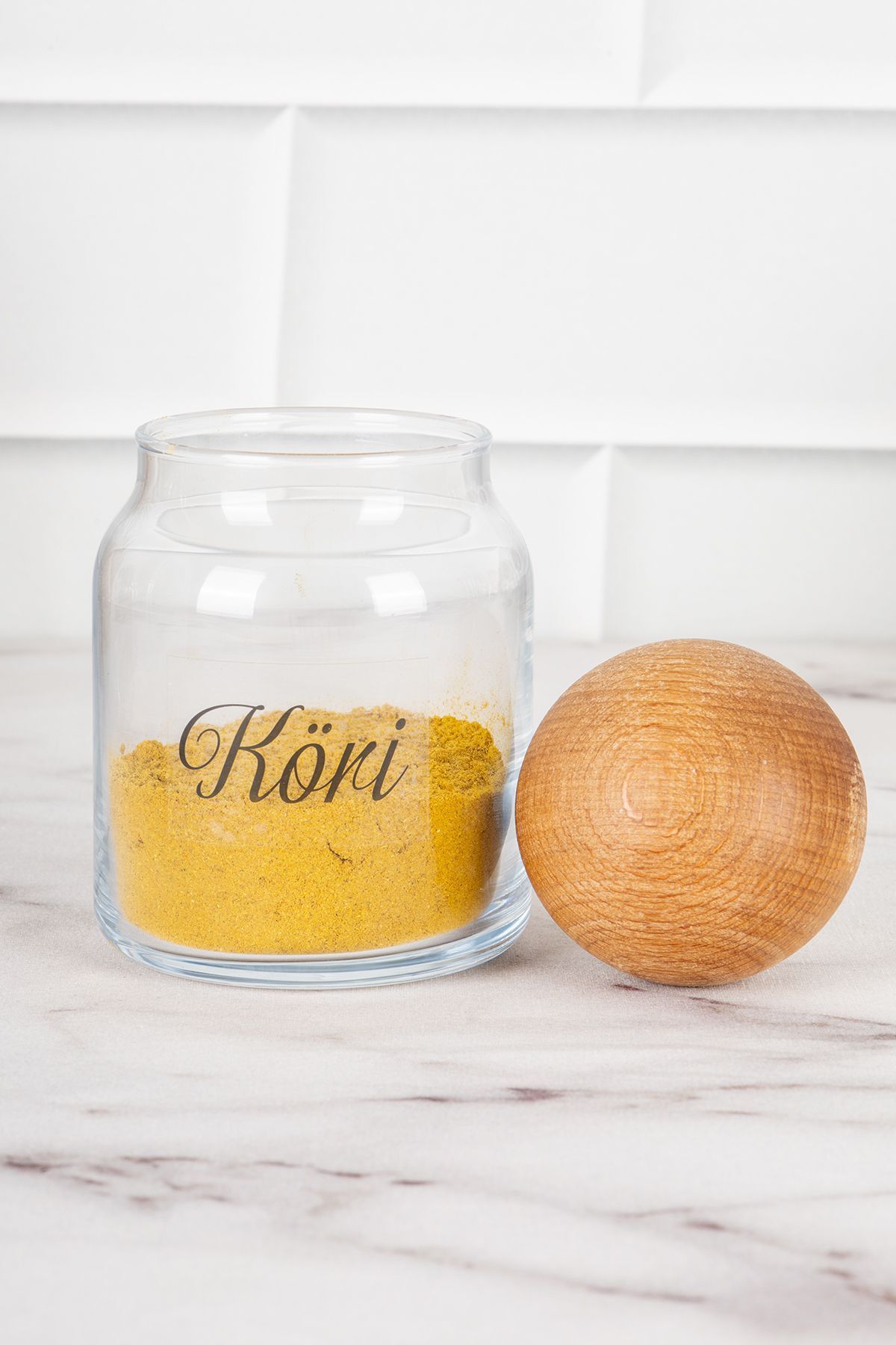 DNS HOME-6-Piece Glass Jar with Lid Spice Jar with Transparent Label Storage Container Spice Set 300 ml 2