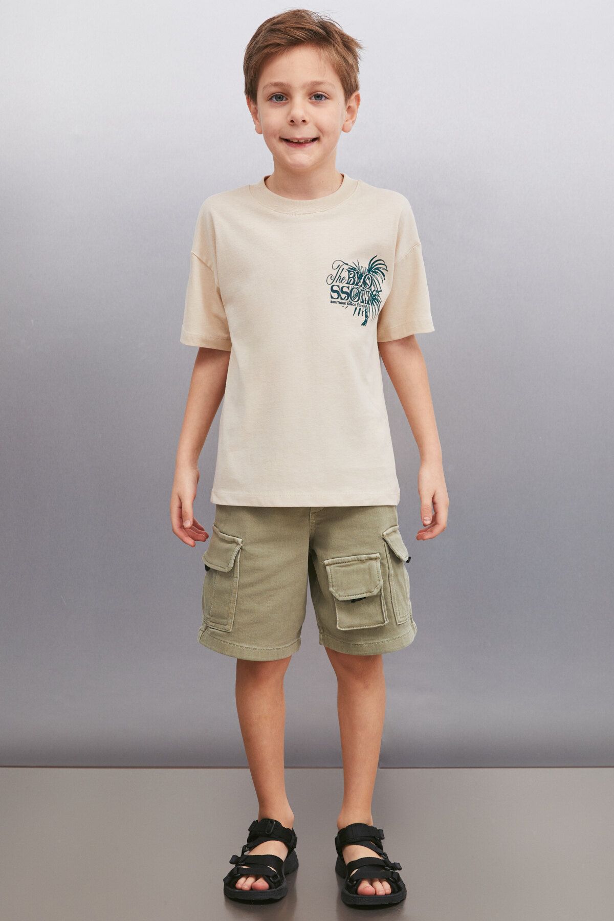 GRIMELANGE Perth Beige T-shirt für Kinder Unisex - 11–12 Jahre