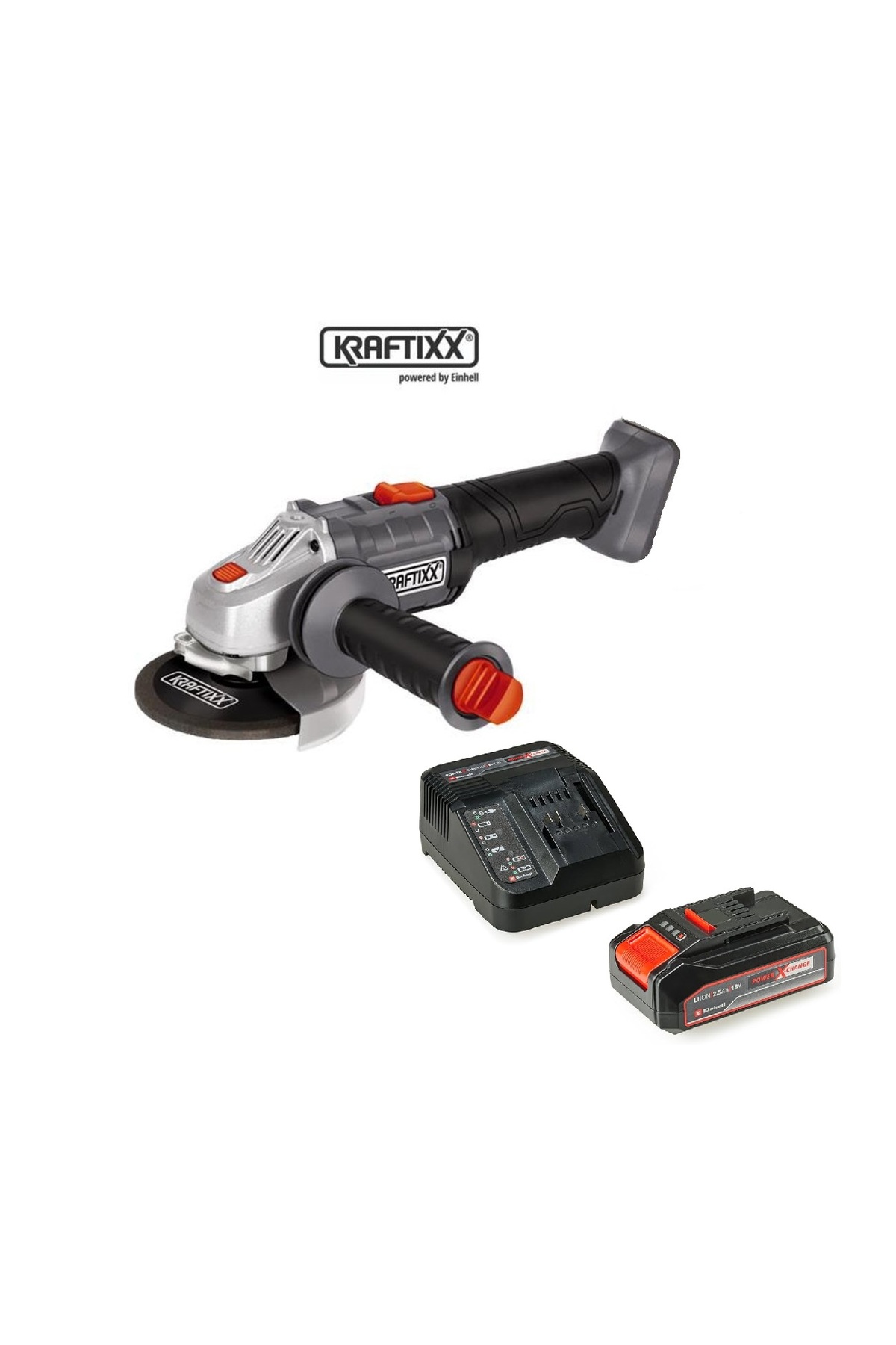 Kraftixx KX-WS 18 Li - Akülü Avuç Taşlama+einhell 2,5 ah akü