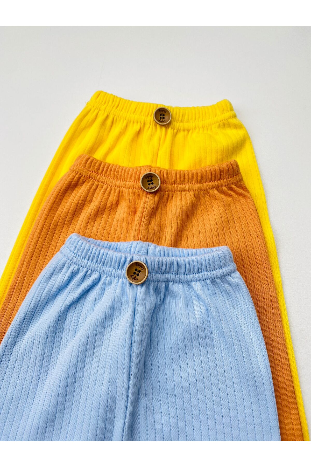 EFU BABY 3'lü %100 Pamuklu Raporlu Beli Lastikli Basic Pantolon fotoğrafı 2 (önizleme)