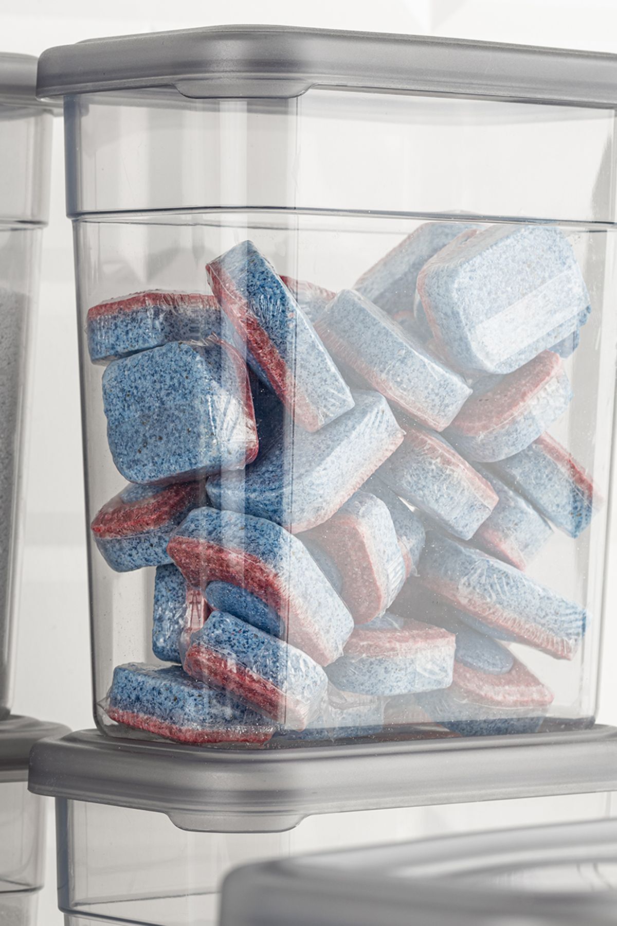 Meleni Home-4-Piece Detergent Storage Set - Box with Label and Airtight Lid - 4 x 1580 ml 5