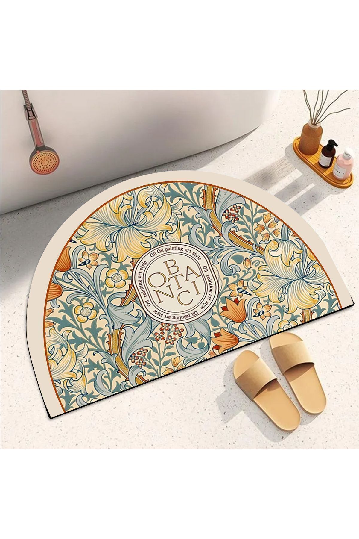 3D ELSE HALI-Else Patterned Decorative Modern Inside and Outside Half Moon Door Mat 3