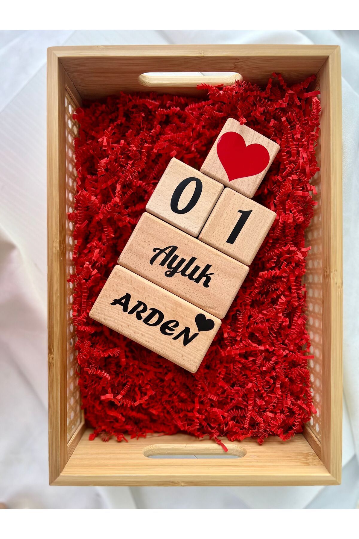 Isimli Bebek Anne Anı Küpü Dekor Türkçe 5li Set Isimli Ahşap Bebek Anı Küpleri