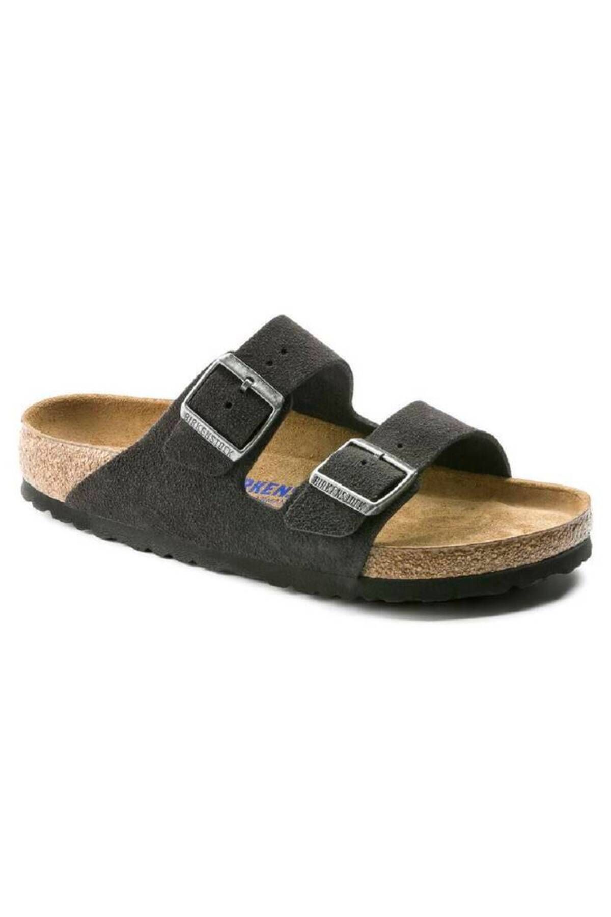 Birkenstock arizona suede leather black top
