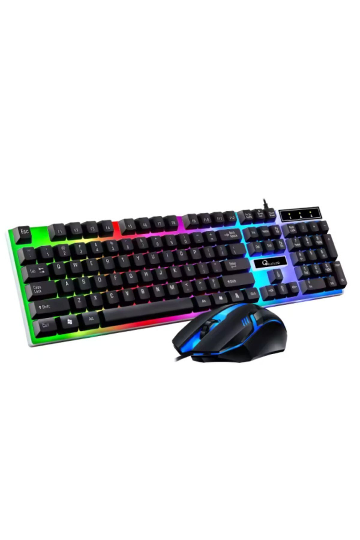 Kls-01 2'li Set Oyuncu Klavye Seti Rgb Gaming Klavye Mekanik Hisli Siyah Masaüstü Dizüstü