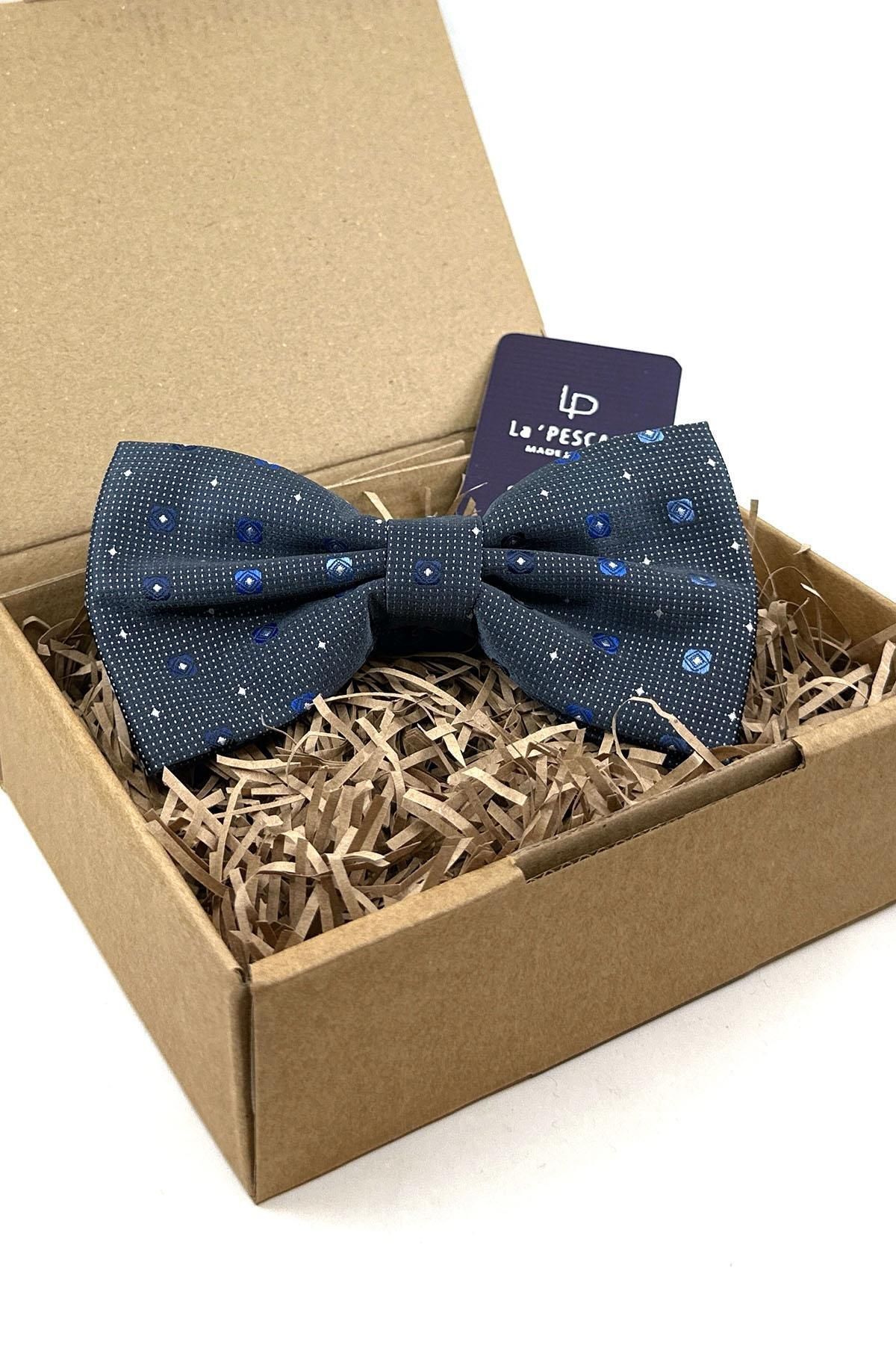  پاپیون بزرگ طرح کوچک سرمه‌ای P1861