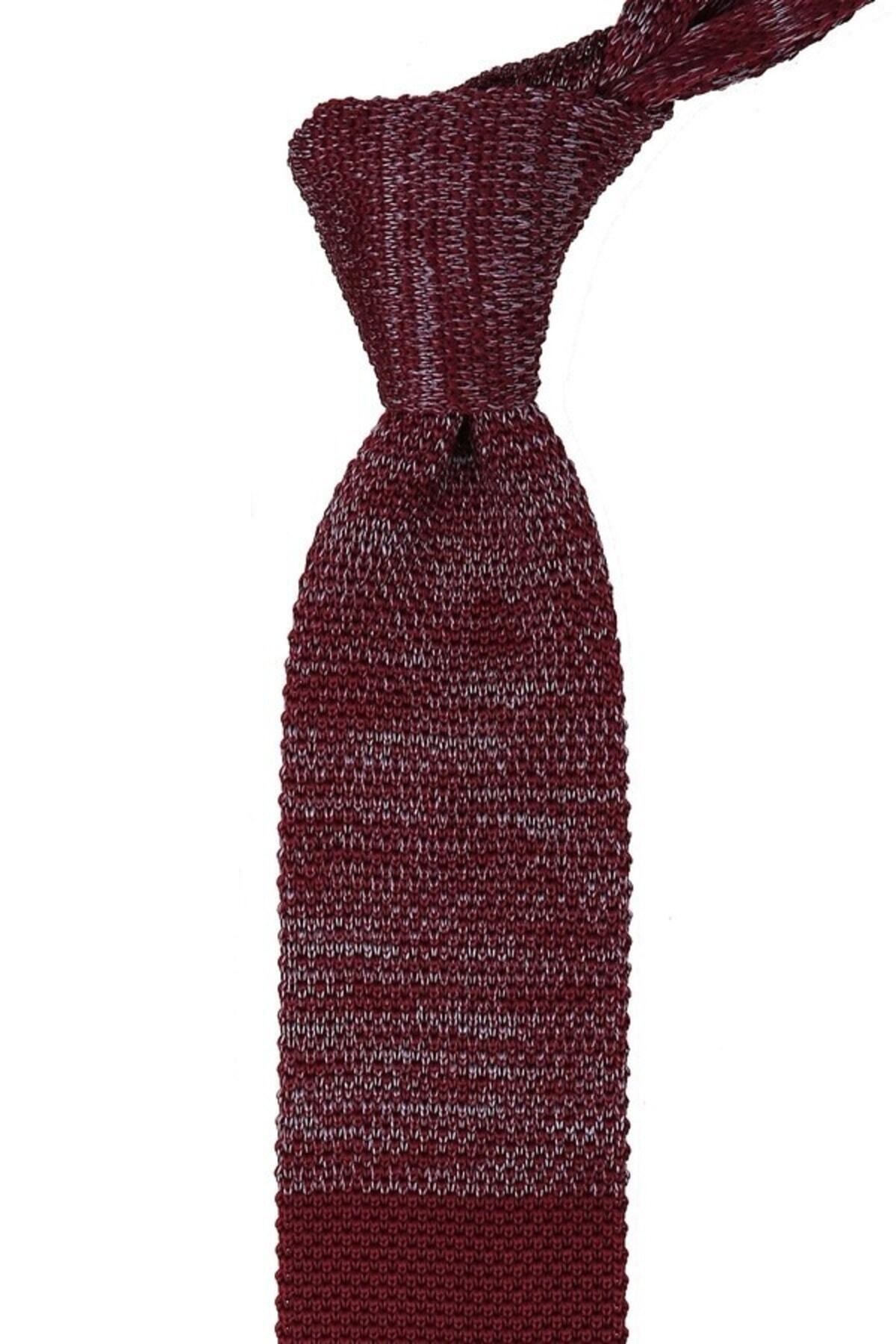  کراوات بافتنی نیمه خالدار زرشکی ۸۱۸۹