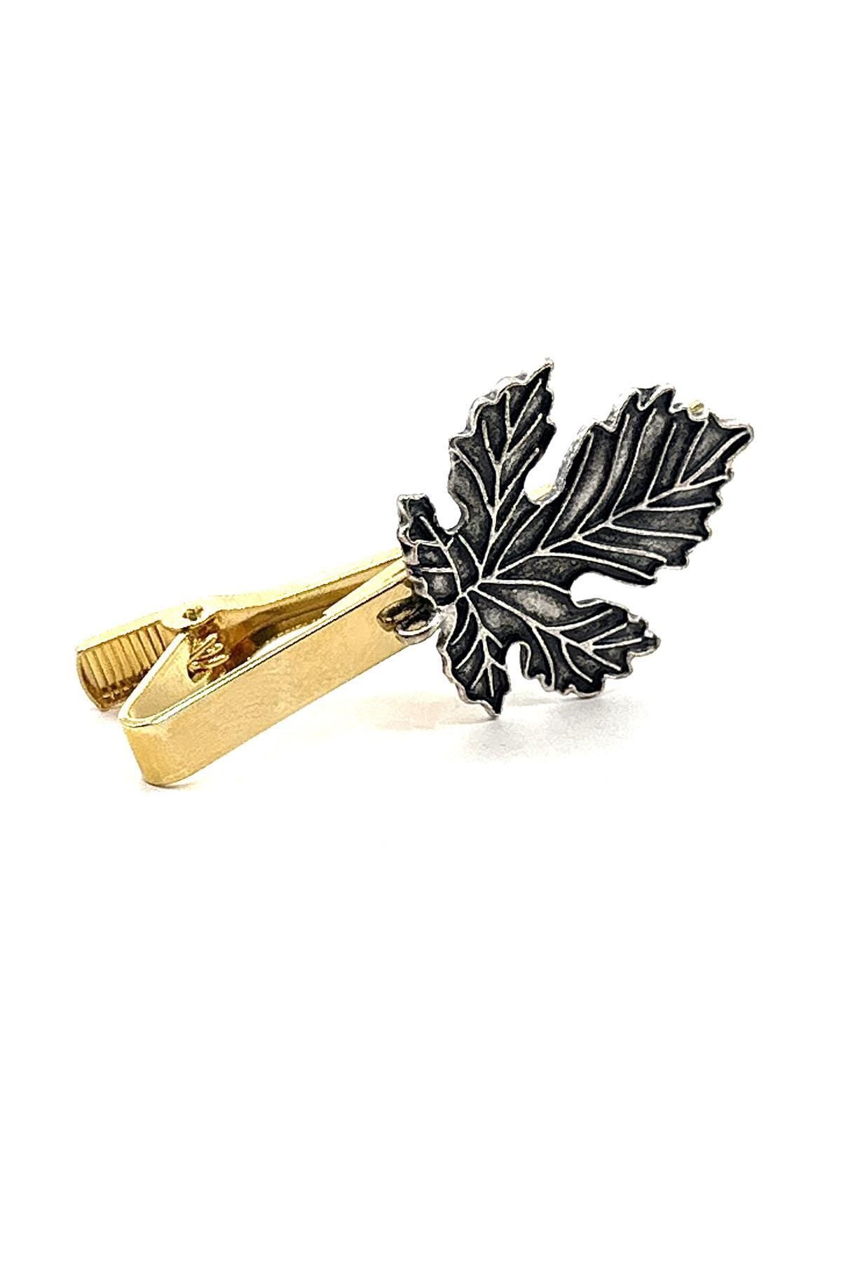  سنجاق کراوات طرح برگ طلایی و نقره‌ای KIY734