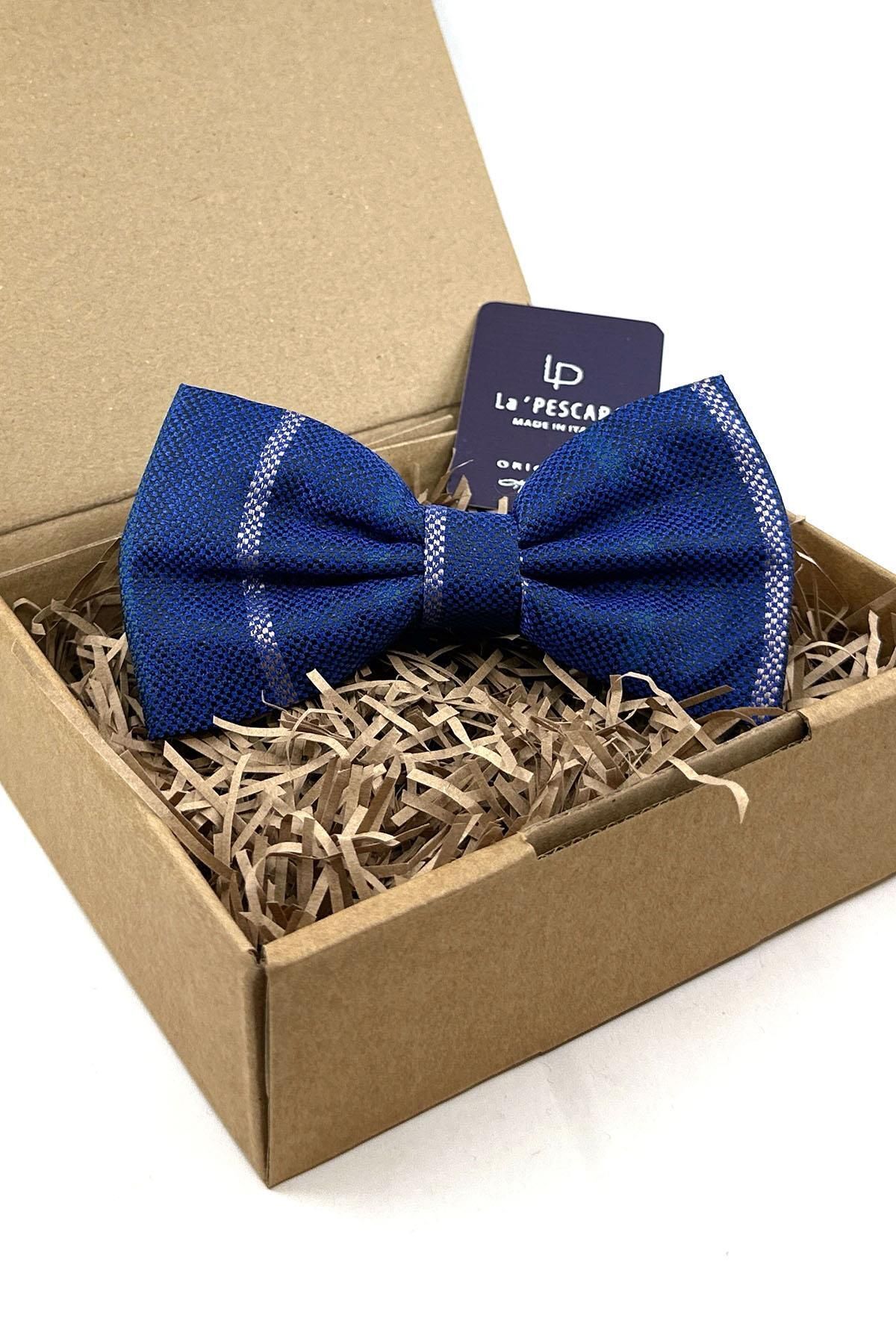  پاپیون بزرگ طرح راه راه آبی مجلسی P1845