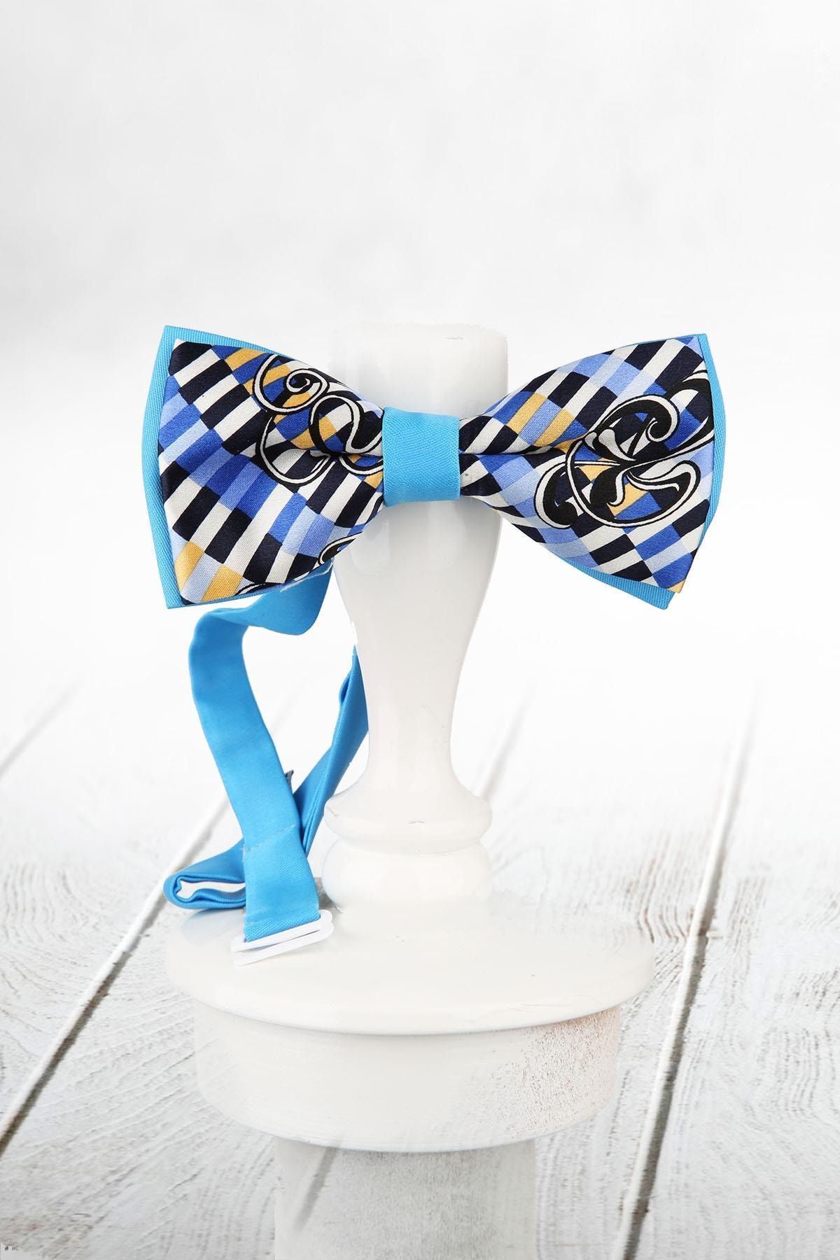  پاپیون ابریشمی آبی مردانه SB161