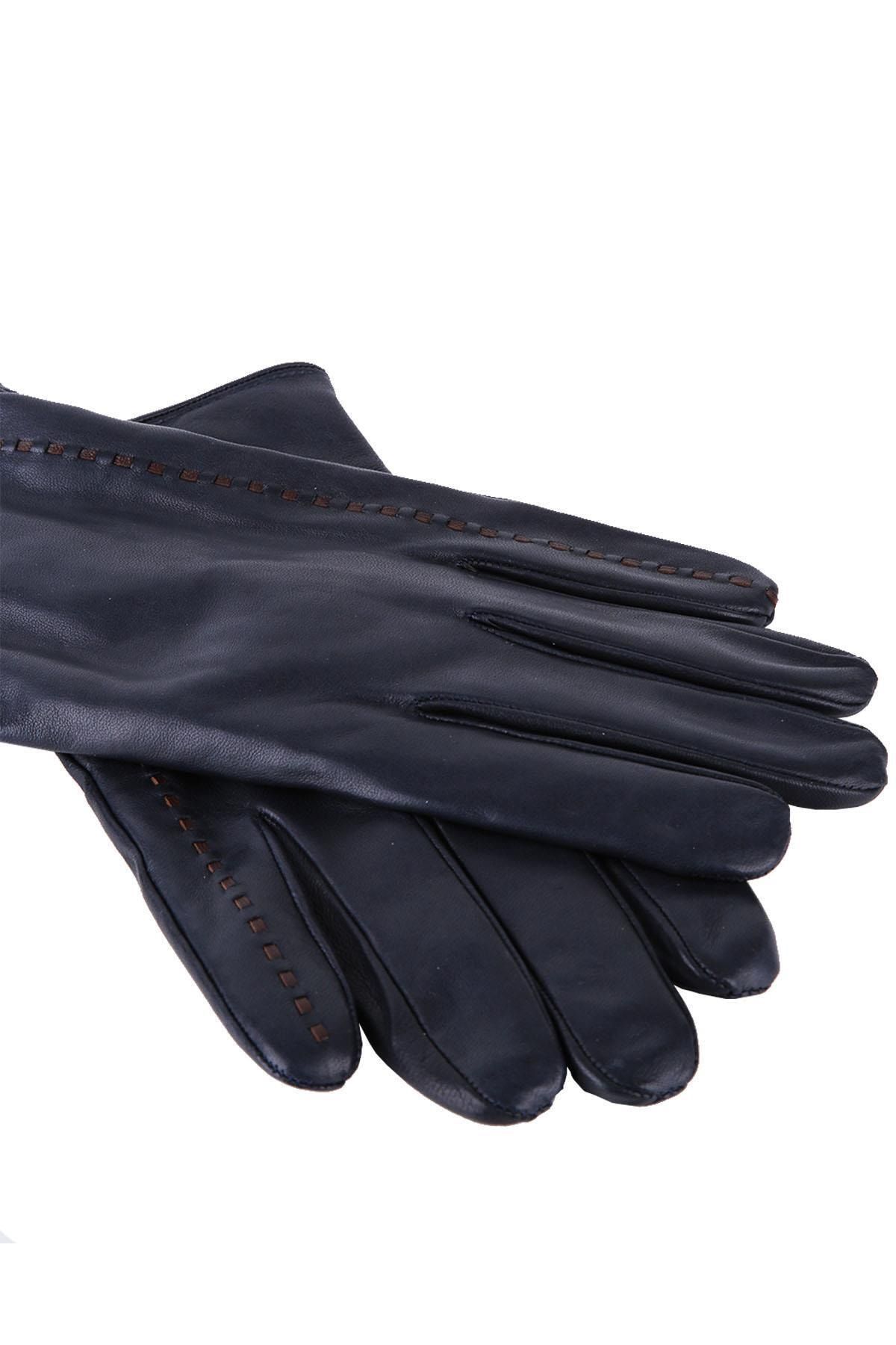  دستکش چرمی مردانه سرمه‌ای El25