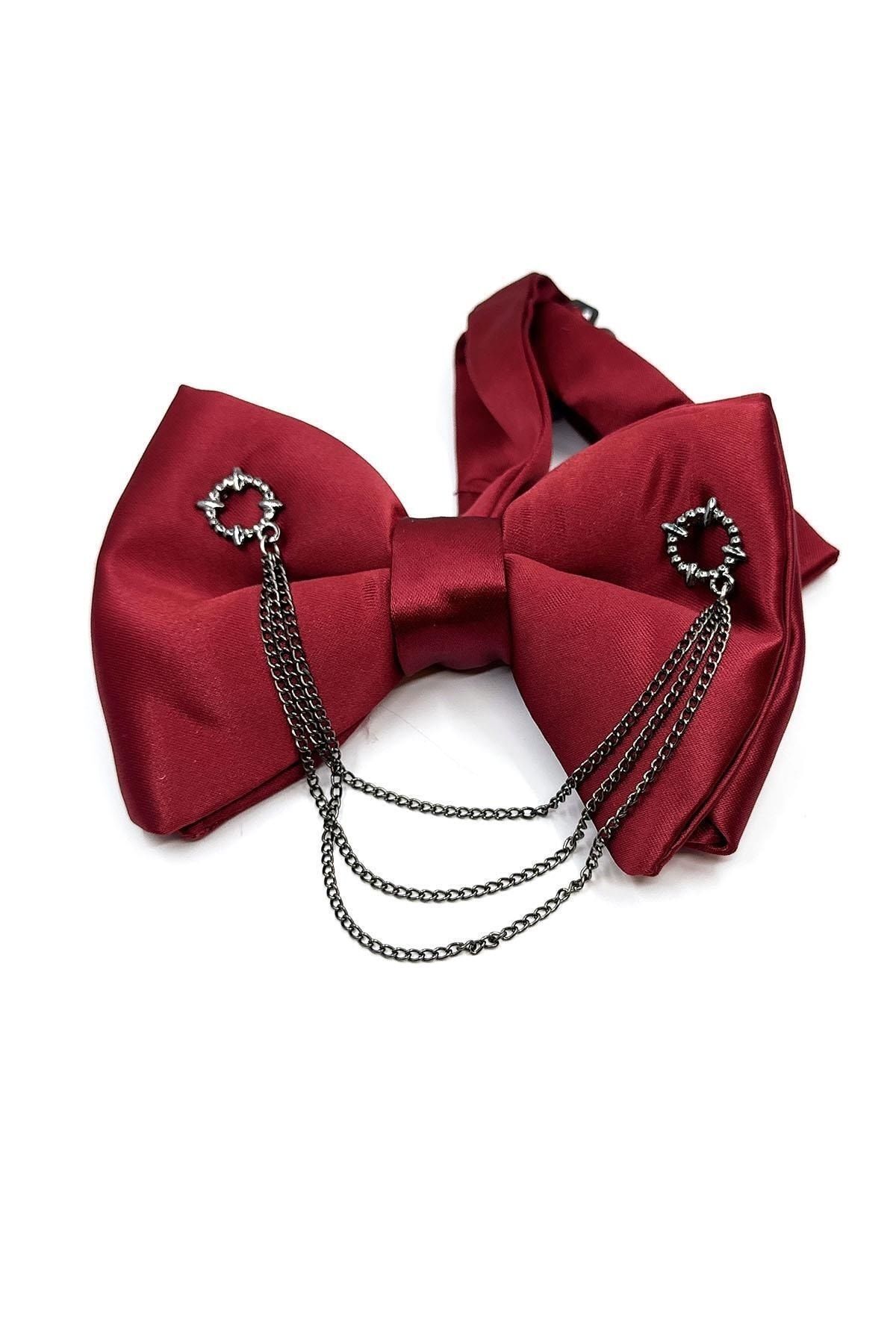  پاپیون زنجیری زرشکی برای دامادها P1041