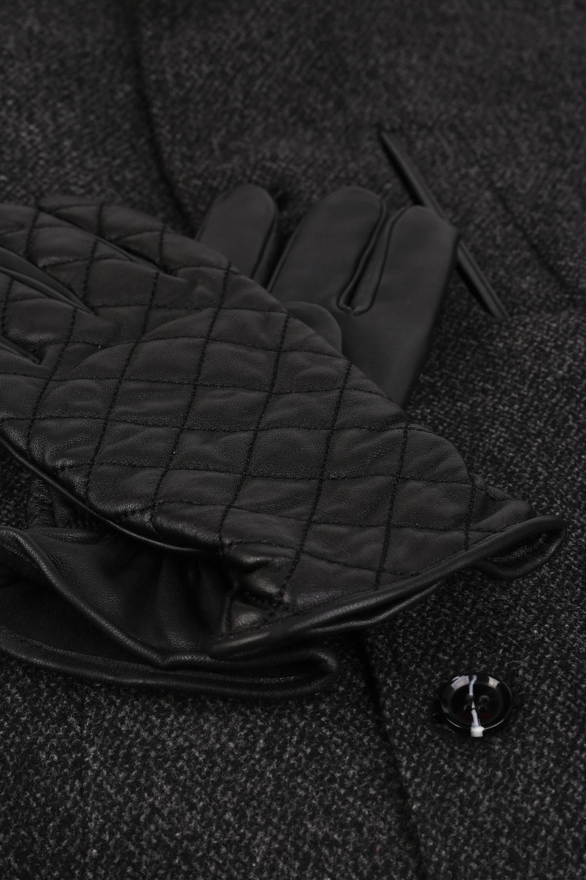  دستکش چرمی مردانه مشکی El09