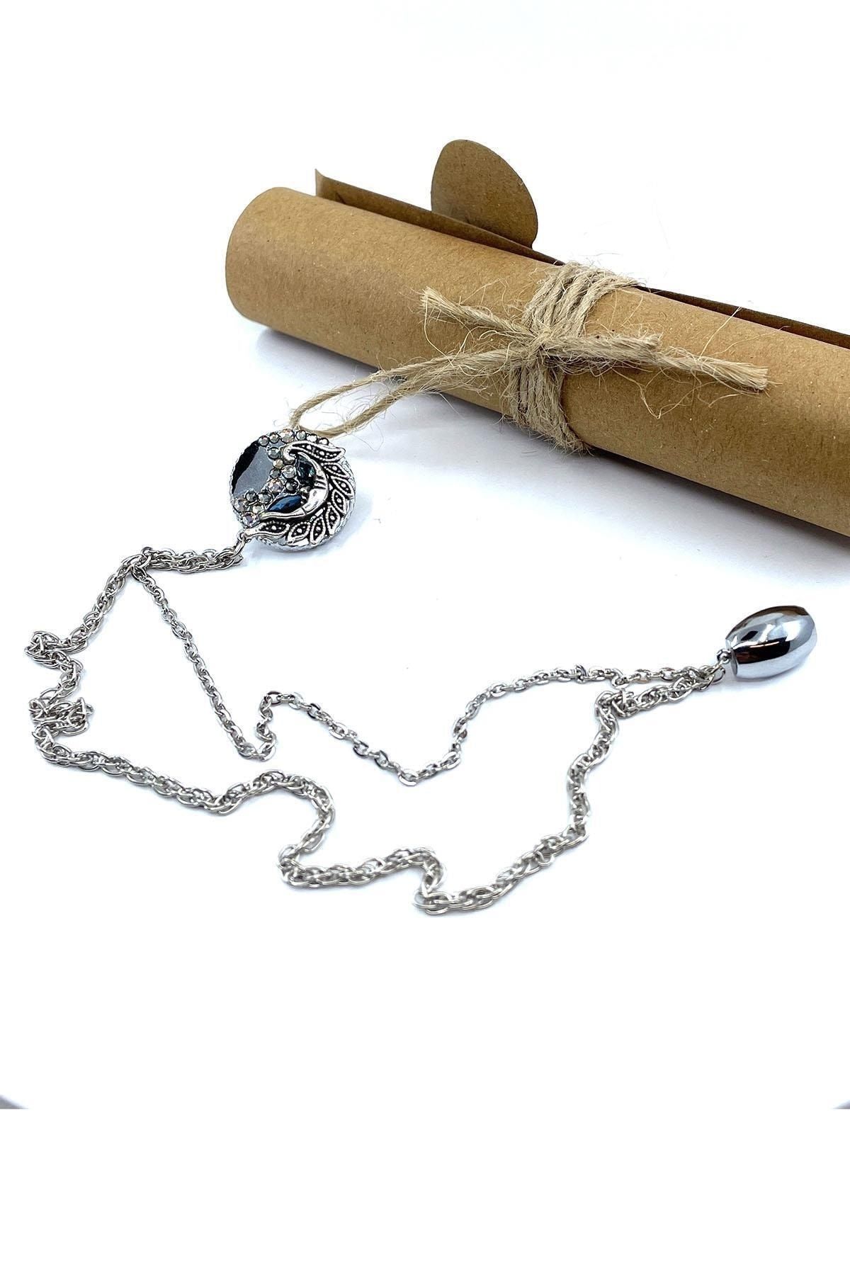  سنجاق سینه یقه کت زنجیری نقره‌ای رنگ YI405