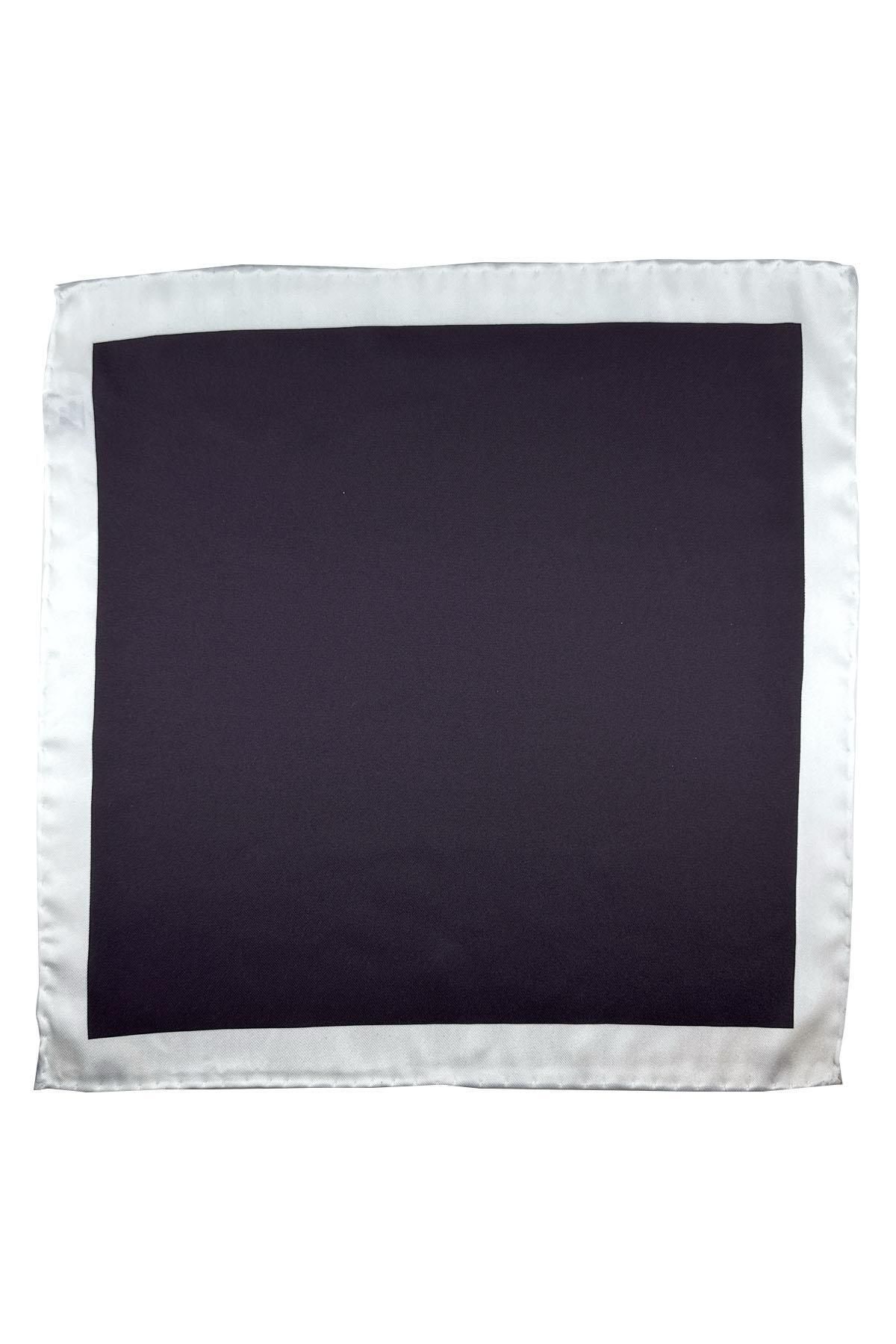  دستمال جیبی مردانه ساده بنفش و سفید SPS650-128