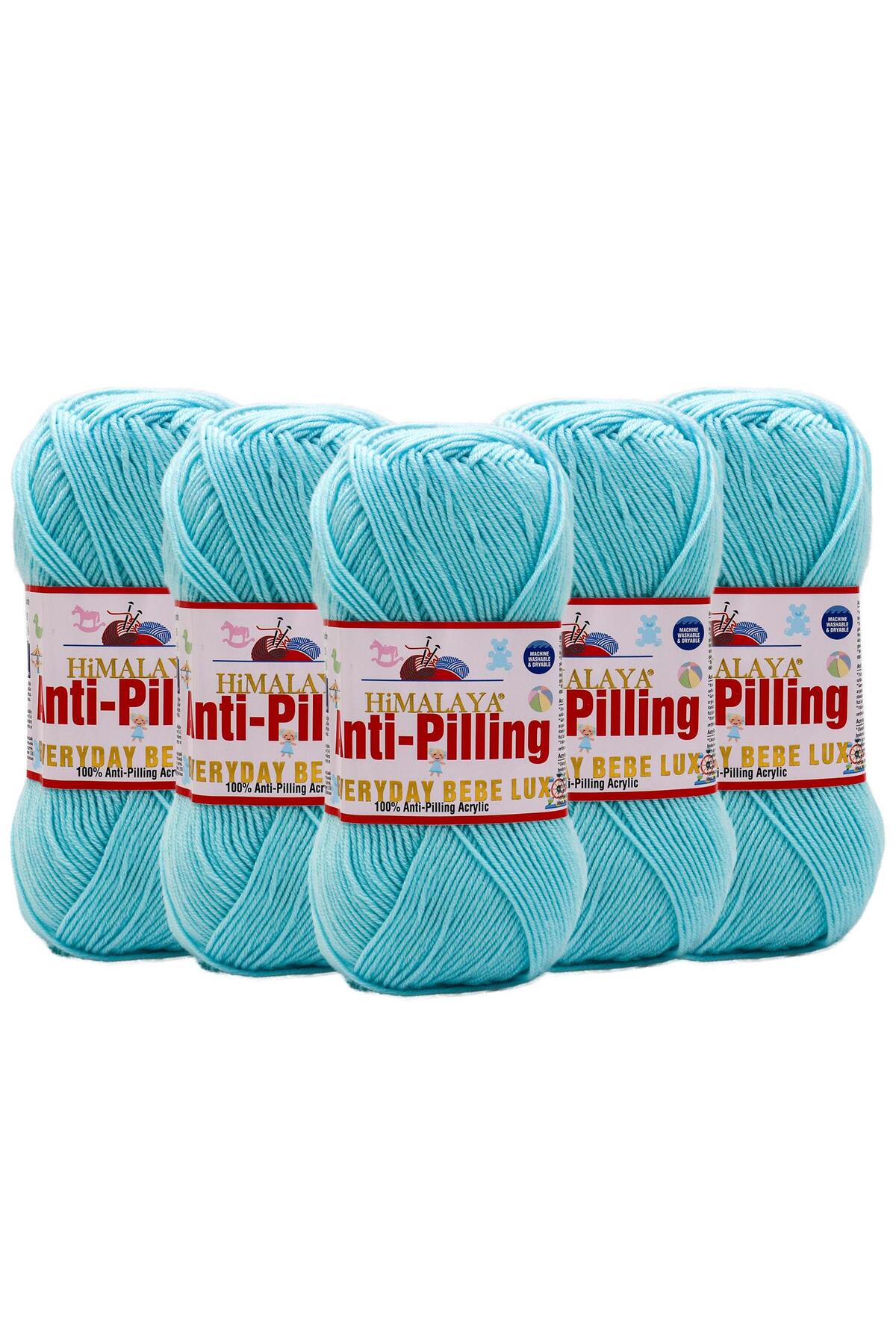 5 Pcs Himalayan Everyday Bebe Lux Anti Pilling Hand Knitting Yarn - 70453 Light Blue