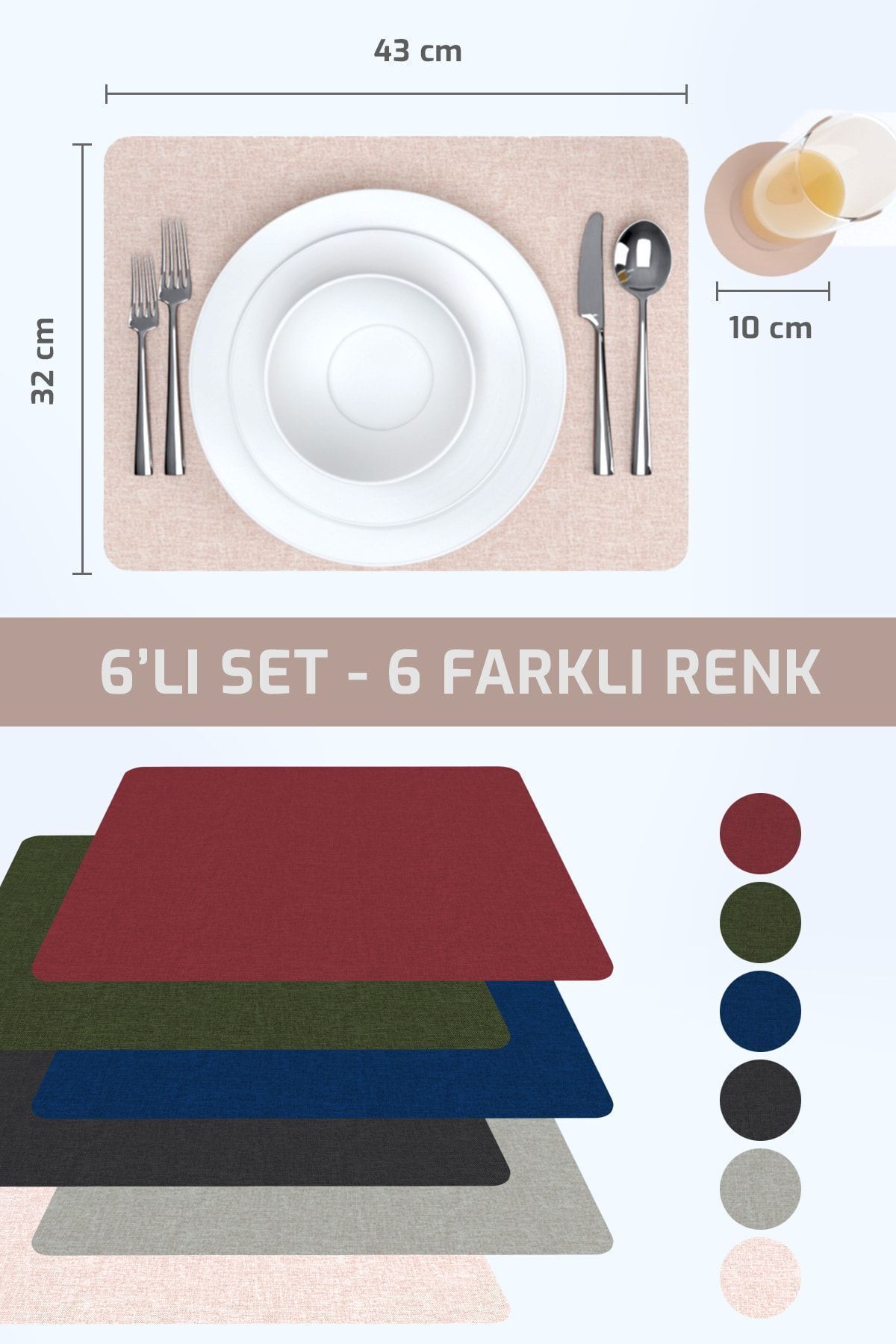 Ankaflex-6 Color Placemat Runner Placemat Set And Placemat 4