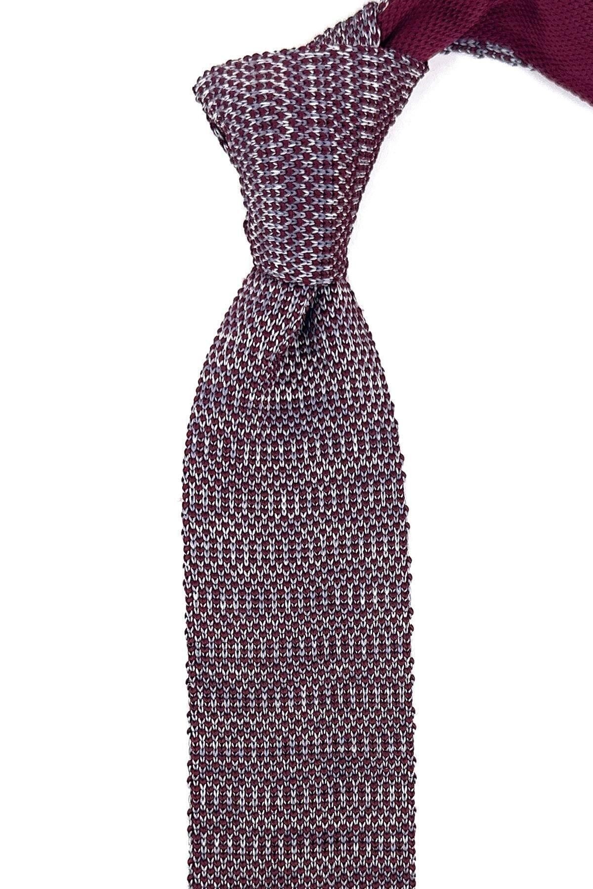  کراوات بافتنی خاکستری - زرشکی ÖR8317