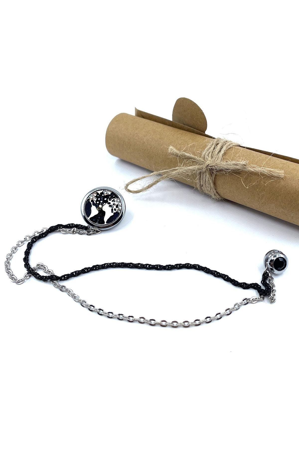  سنجاق سینه برگردان طرح نقشه جهان نقره‌ای رنگ YI403