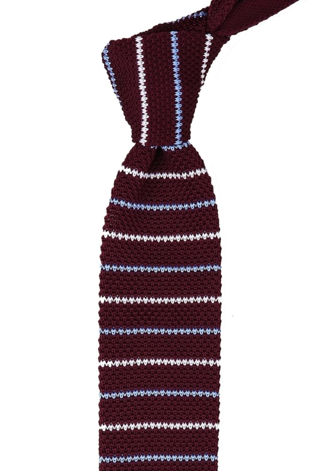  کراوات بافتنی راه راه زرشکی ۸۱۹۴