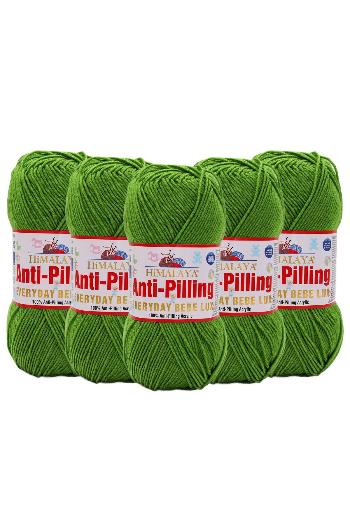 5 Pcs Himalayan Everyday Bebe Lux Anti Pilling Hand Knitting Yarn - 70457 Green
