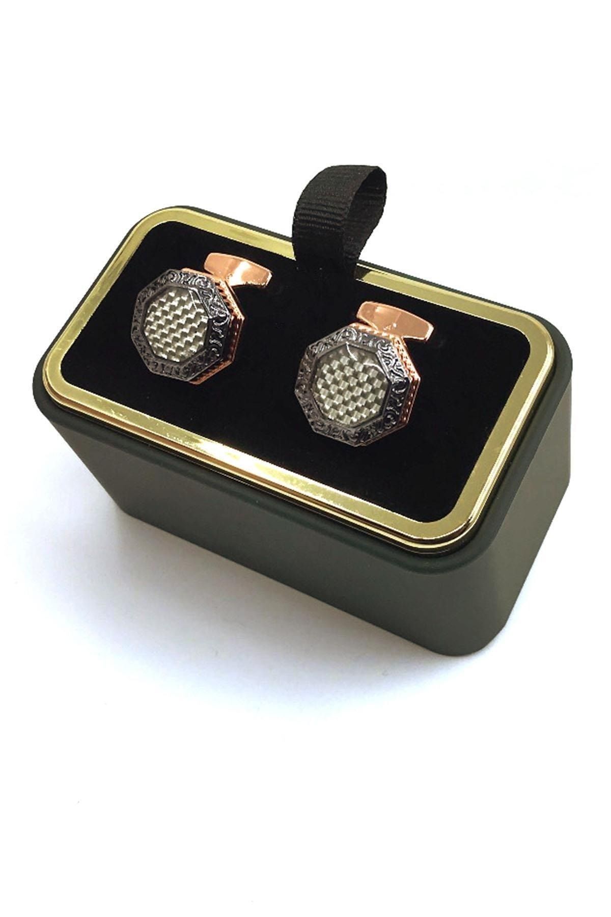  دکمه سرآستین هشت ضلعی چند رنگ مردانه KD1095