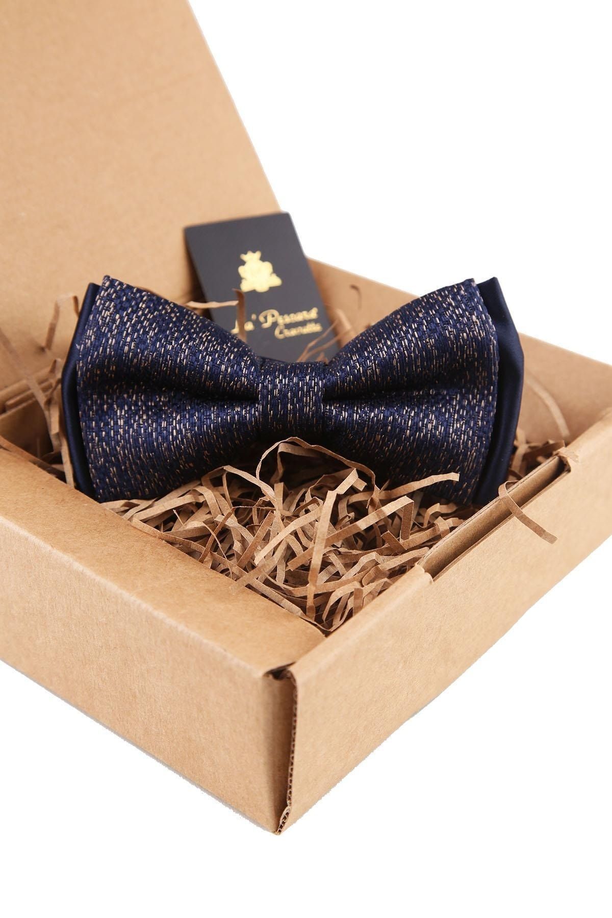  پاپیون طرح شنی سرمه‌ای مردانه