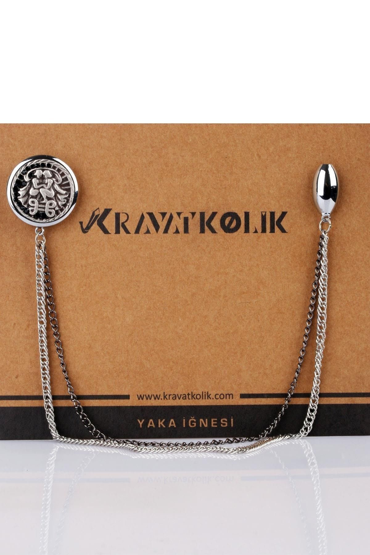  سنجاق سینه زنجیری نقره‌ای طرح جوزا مدل Zodiac YI291