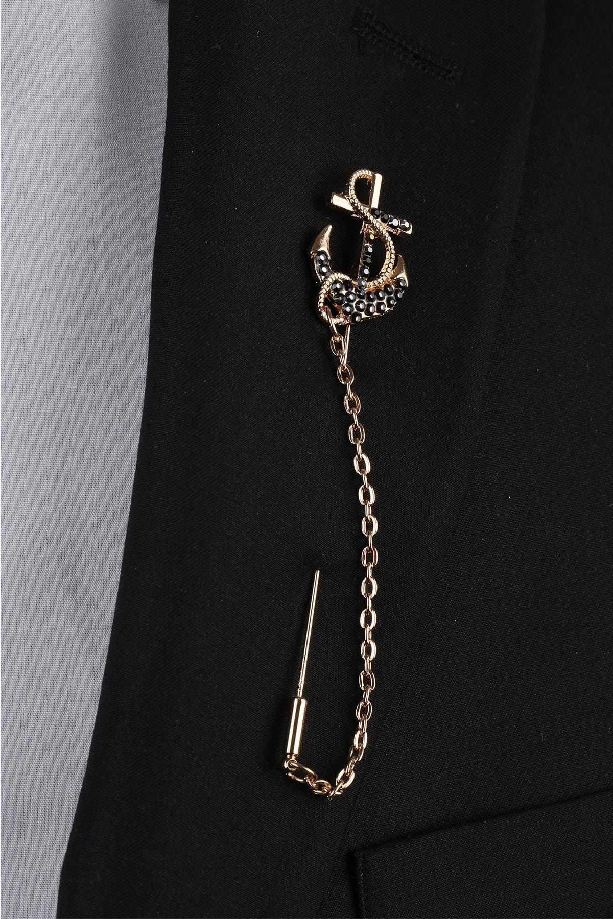  سنجاق یقه طلایی طرح لنگر YI267