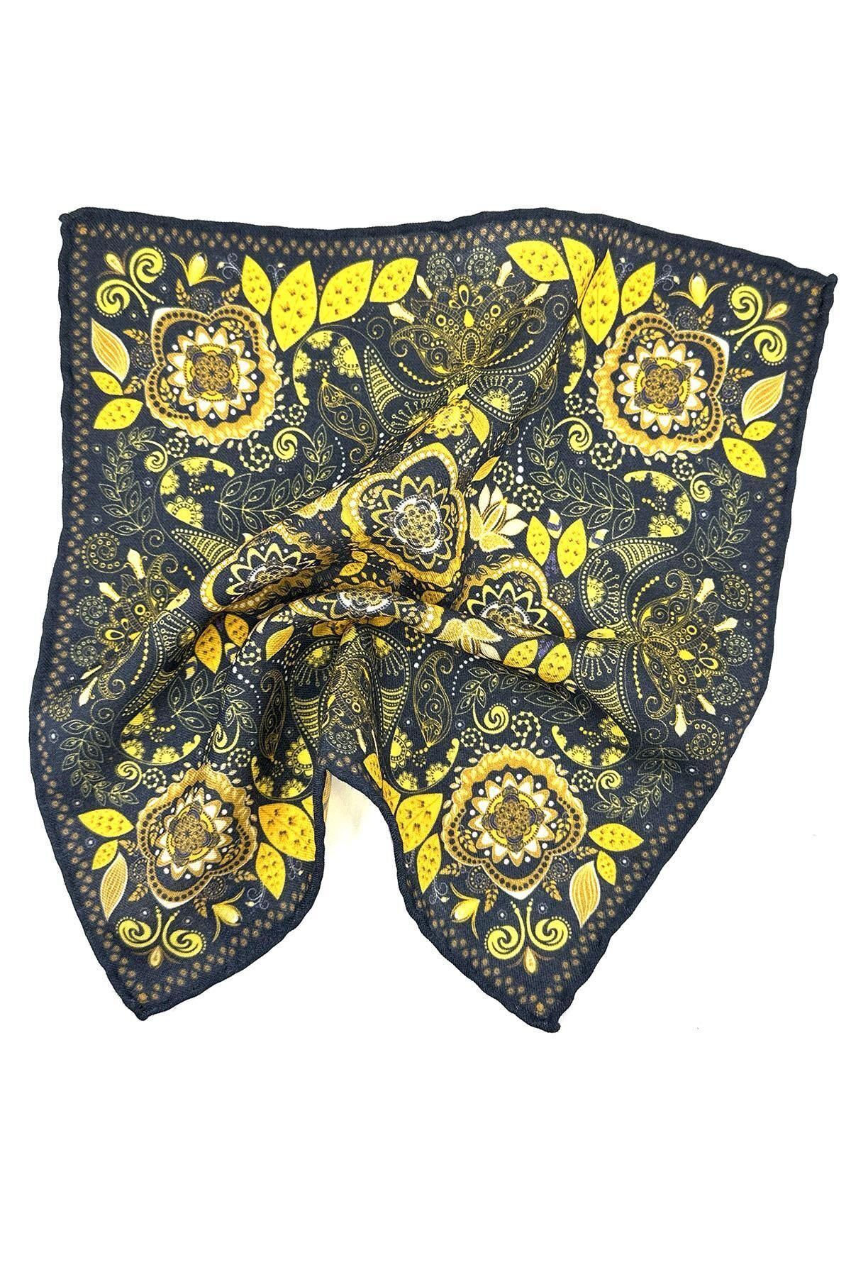  دستمال جیبی پشمی ایتالیایی دست دوز WL06