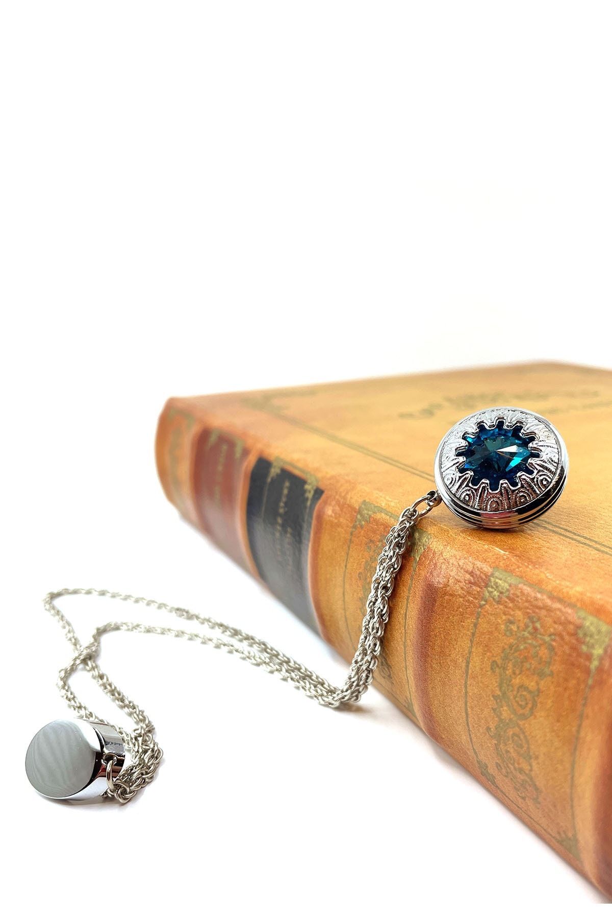  سنجاق سینه زنجیری سنگی کریستالی آبی اقیانوسی YI224