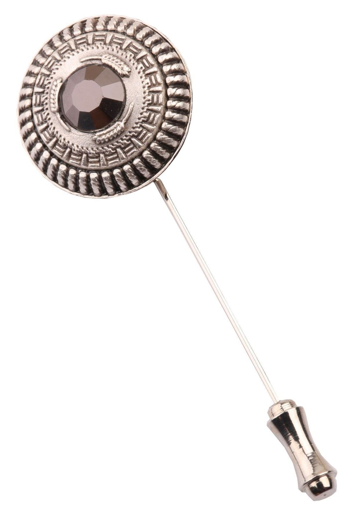  سنجاق قلاده سنگی دودی نقره‌ای رنگ YI167