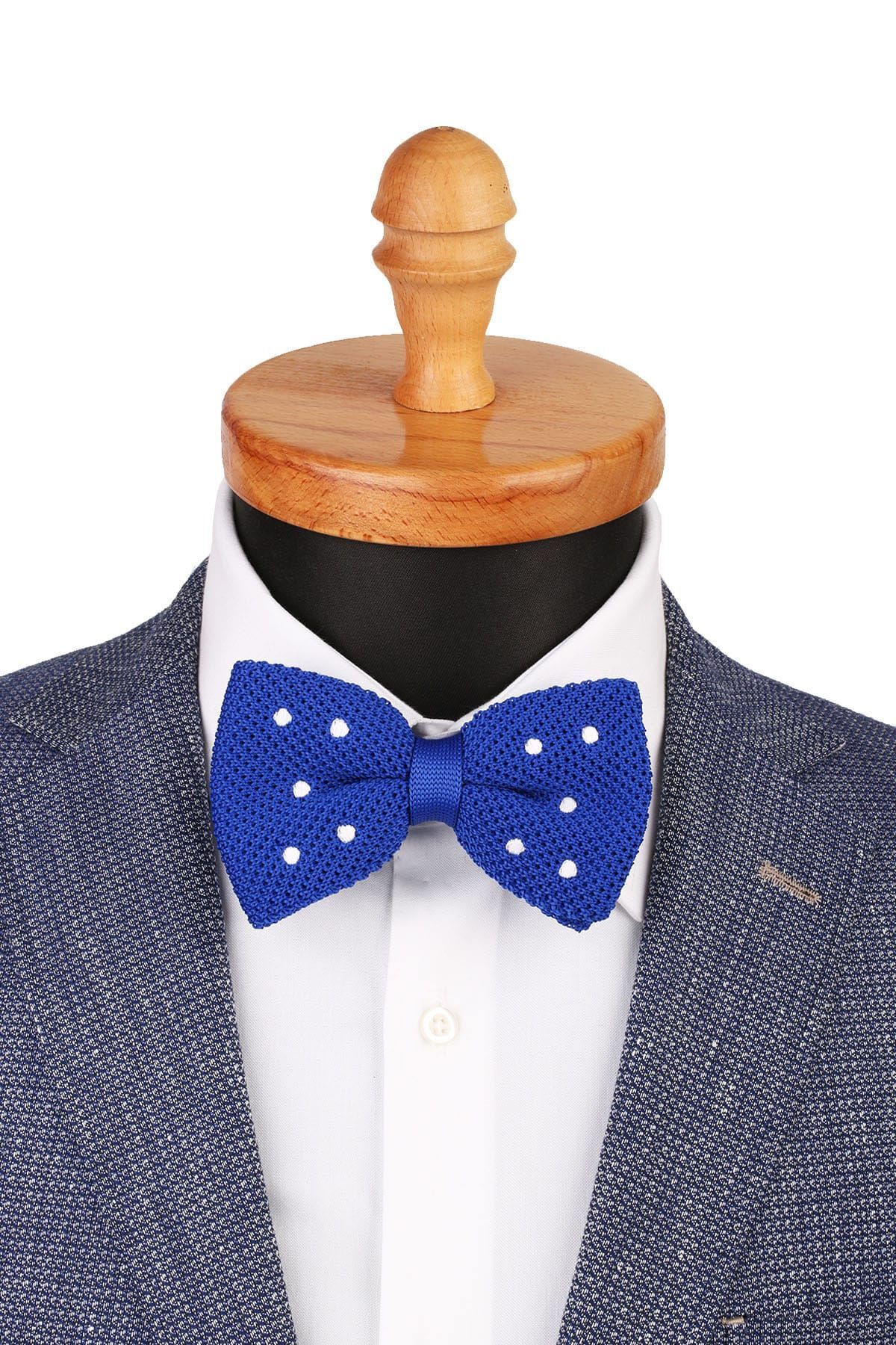  پاپیون بافتنی مردانه طرح خالدار آبی ÖR128