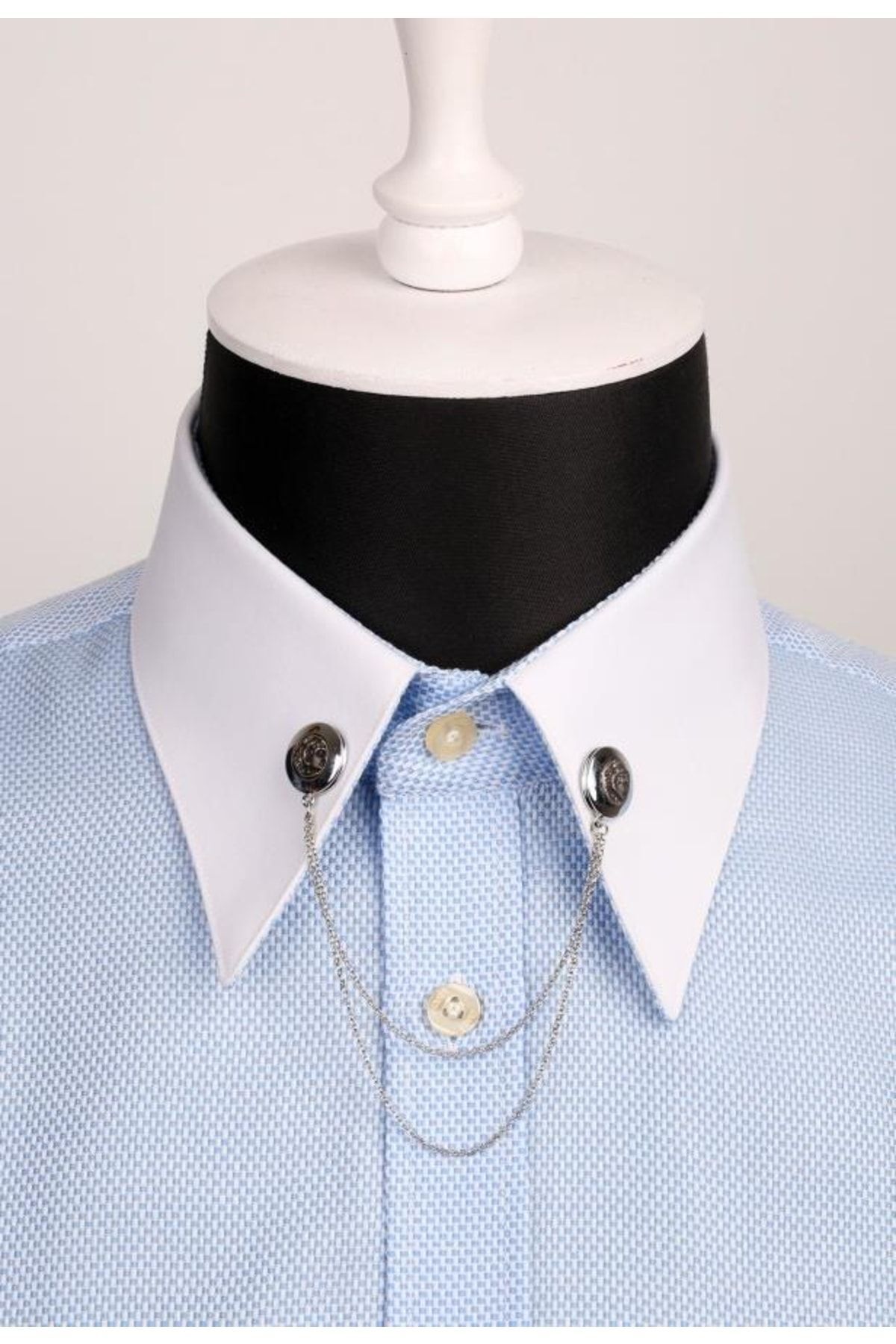  سنجاق یقه پیراهن زنجیری تزیین شده با سنگ GI049