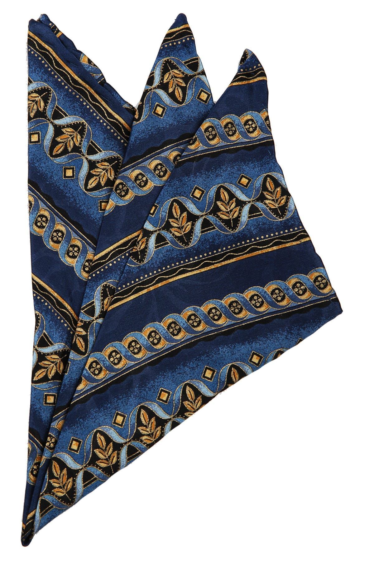  دستمال ابریشمی طرح‌دار آبی مردانه SPS402 KRVT8690002221778