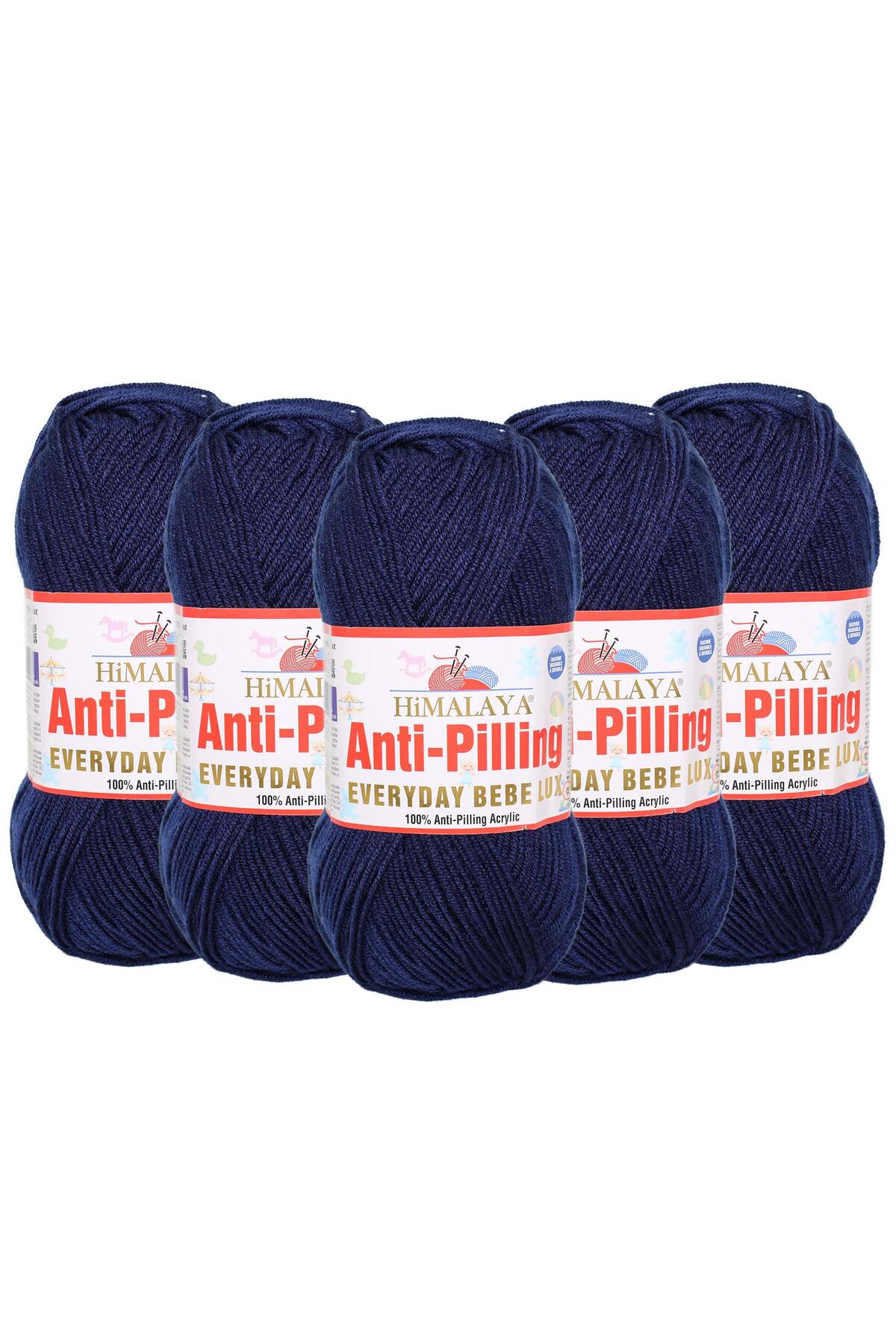 5 Pcs Himalayan Everyday Bebe Lux Anti Pilling Hand Knitting Yarn - 70413 Navy Blue