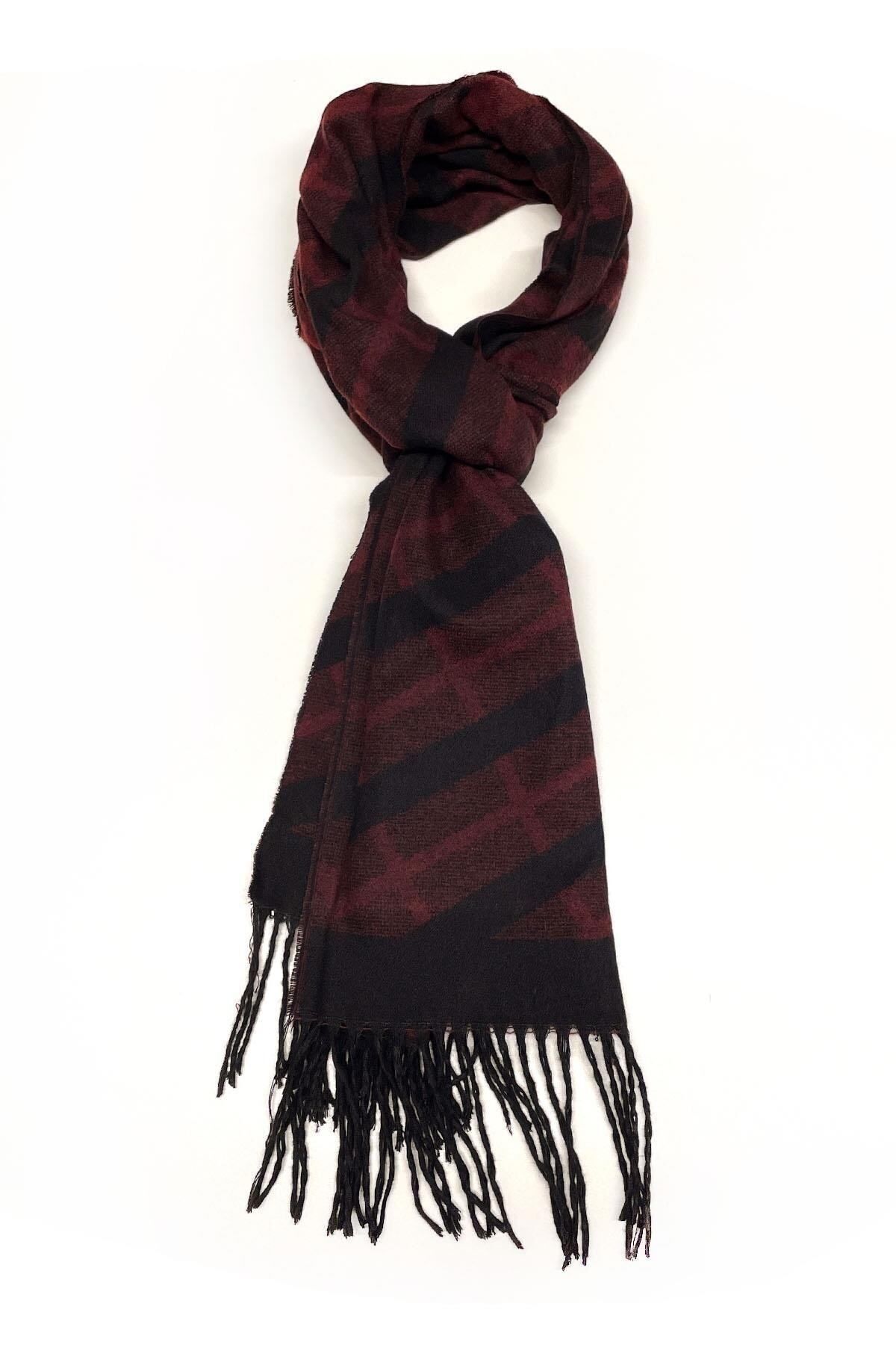  شال گردن مردانه دو رو قرمز و مشکی K379