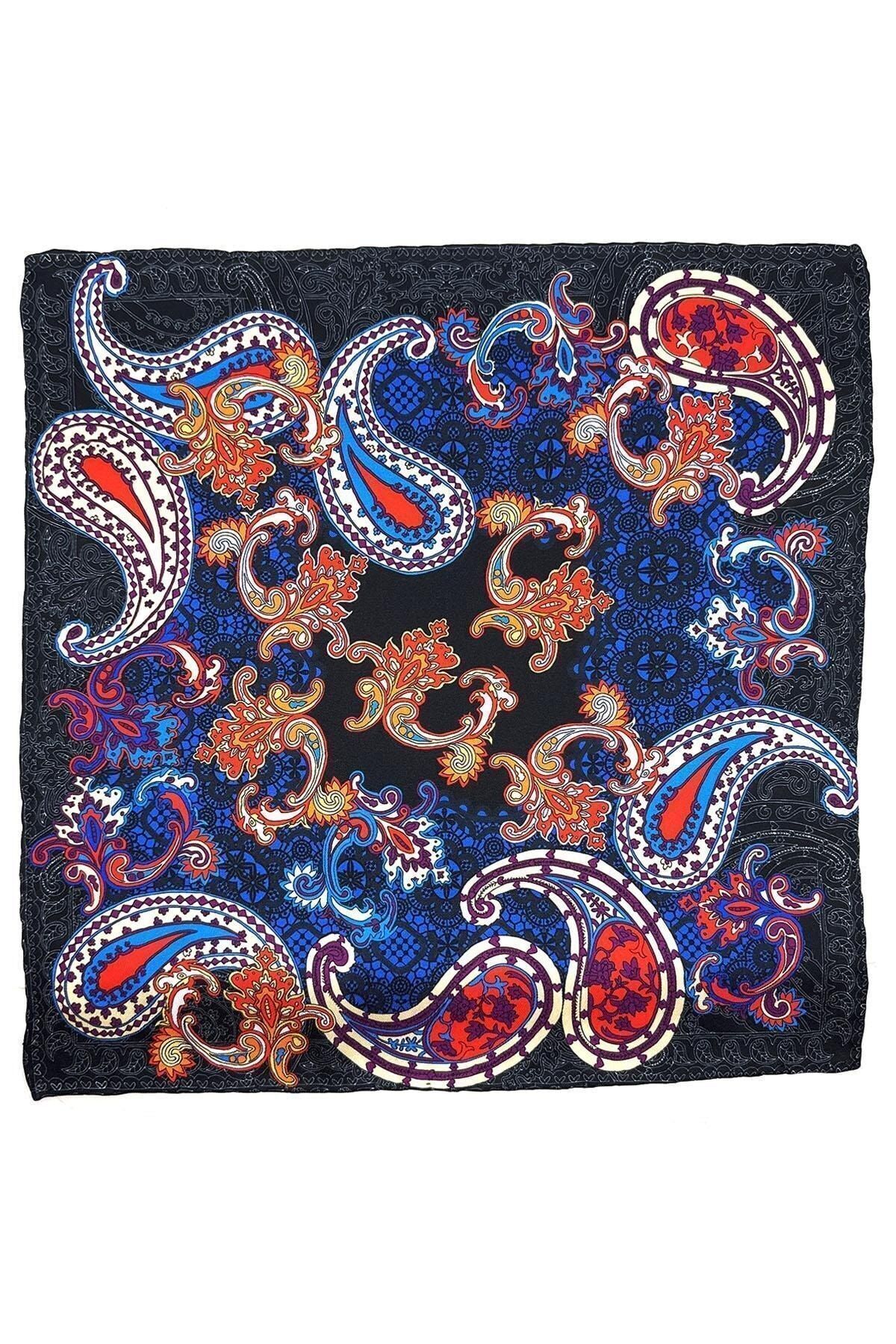  شال جیبی مردانه طرح چند رنگ مشکی - SPS594-64