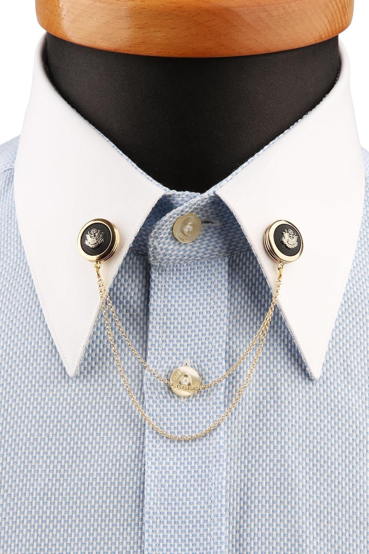  سنجاق یقه پیراهن گلدوزی شده طلایی رنگ GI200