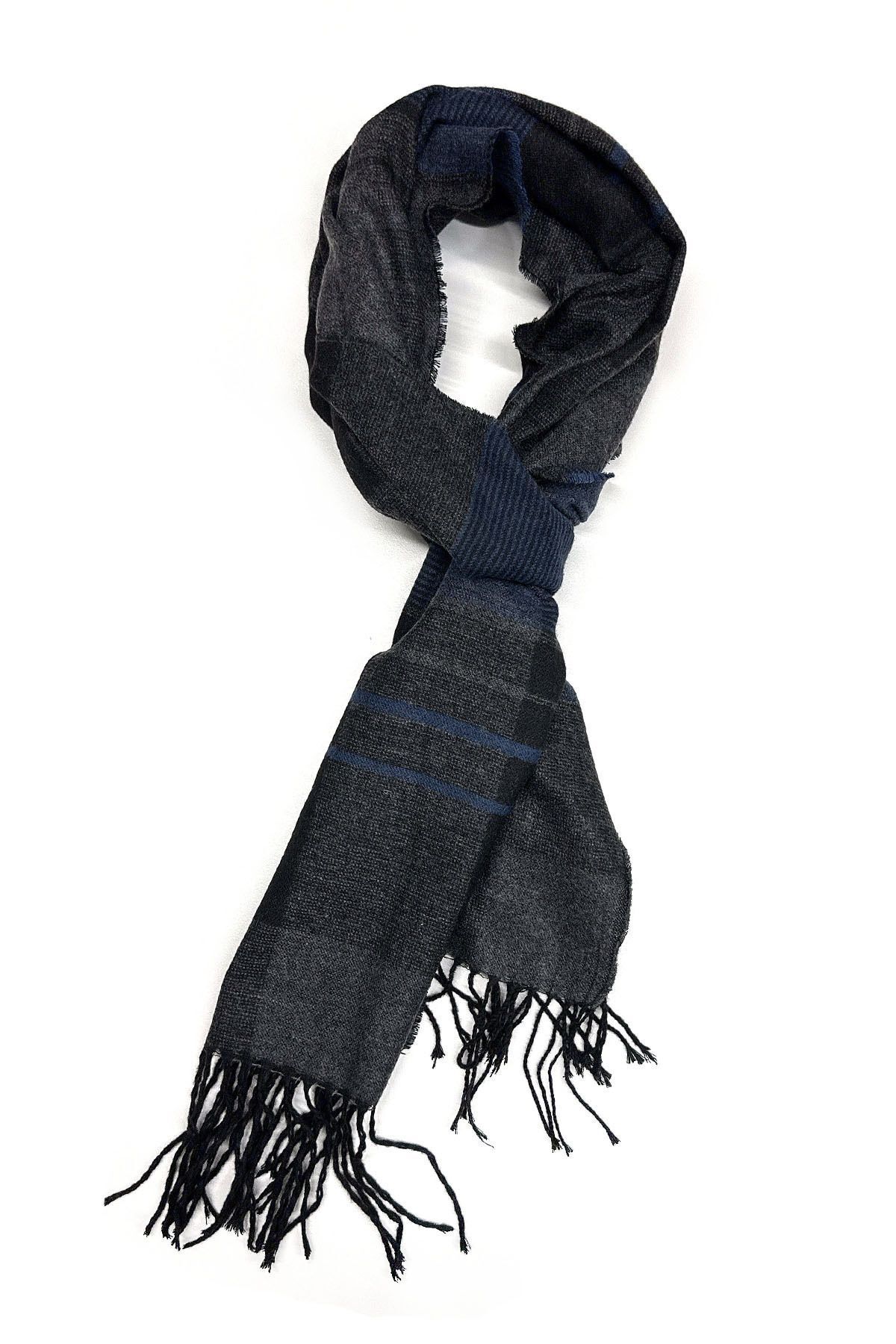  شال گردن مردانه طرح چهارخانه دودی K544