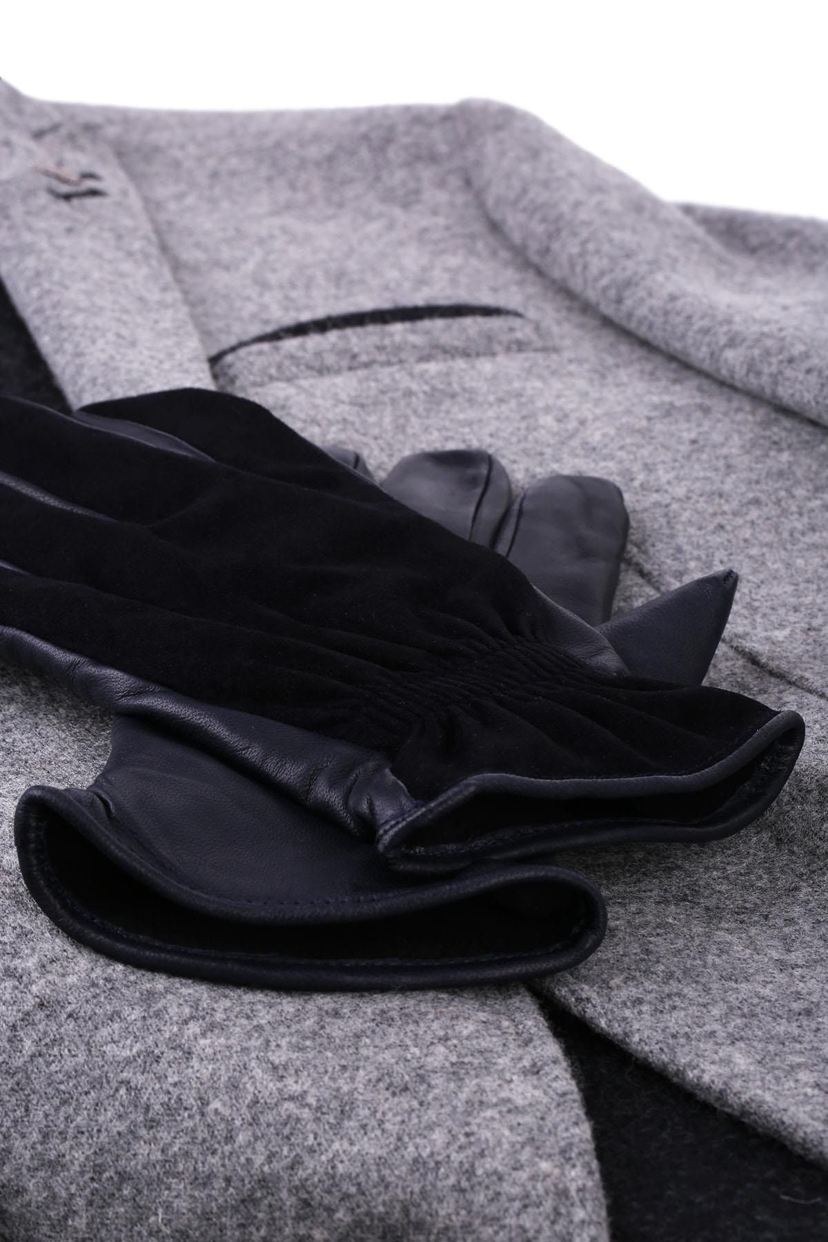  دستکش چرم مردانه مشکی - جیر El22