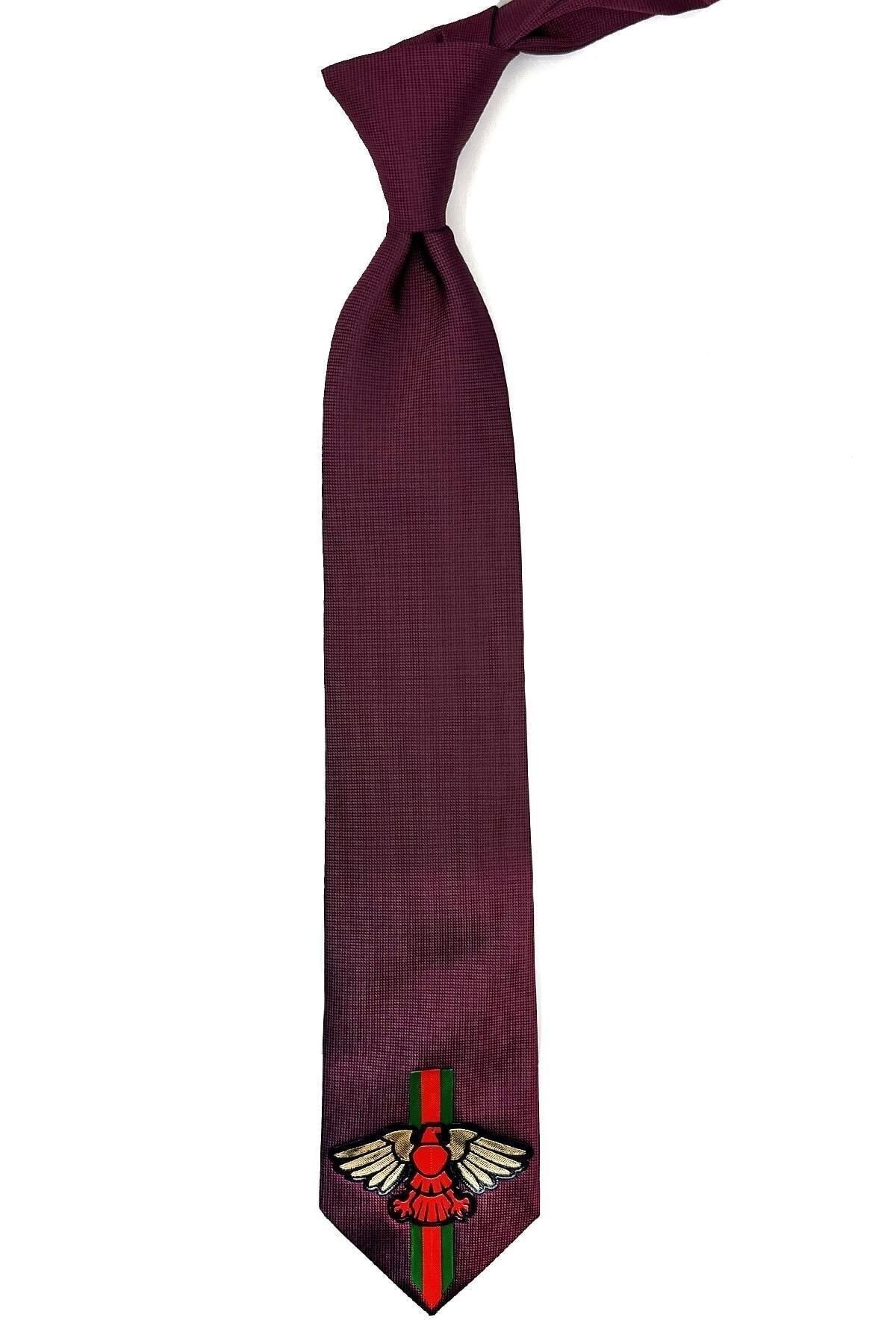  کراوات ساده زرشکی با طرح عقاب KK11686